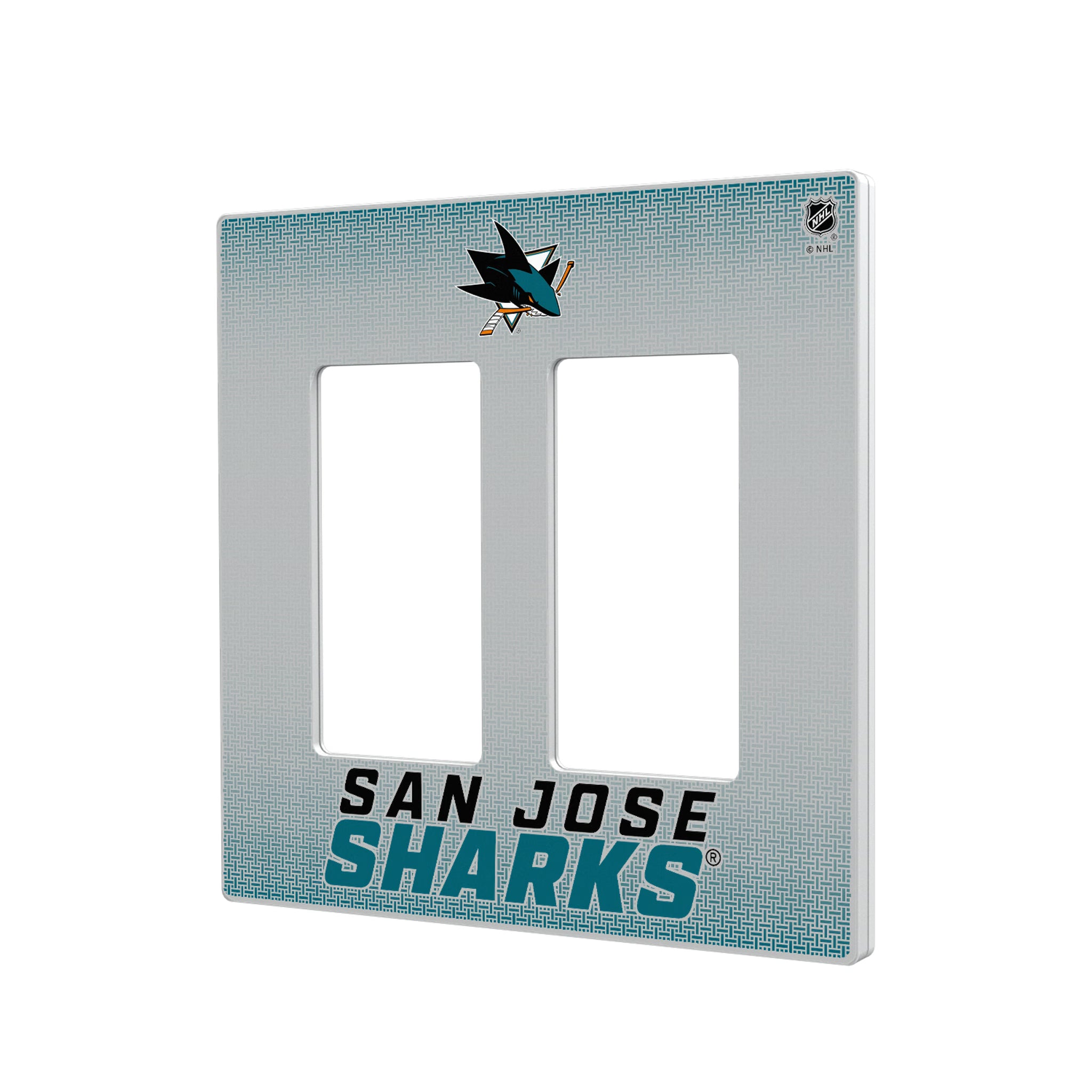 San Jose Sharks Linen Hidden-Screw Light Switch Plate#Style_Double Rocker