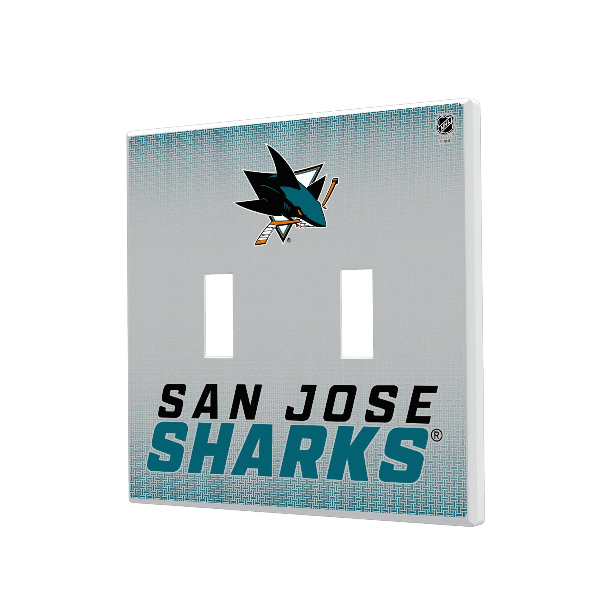 San Jose Sharks Linen Hidden-Screw Light Switch Plate#Style_Double Toggle