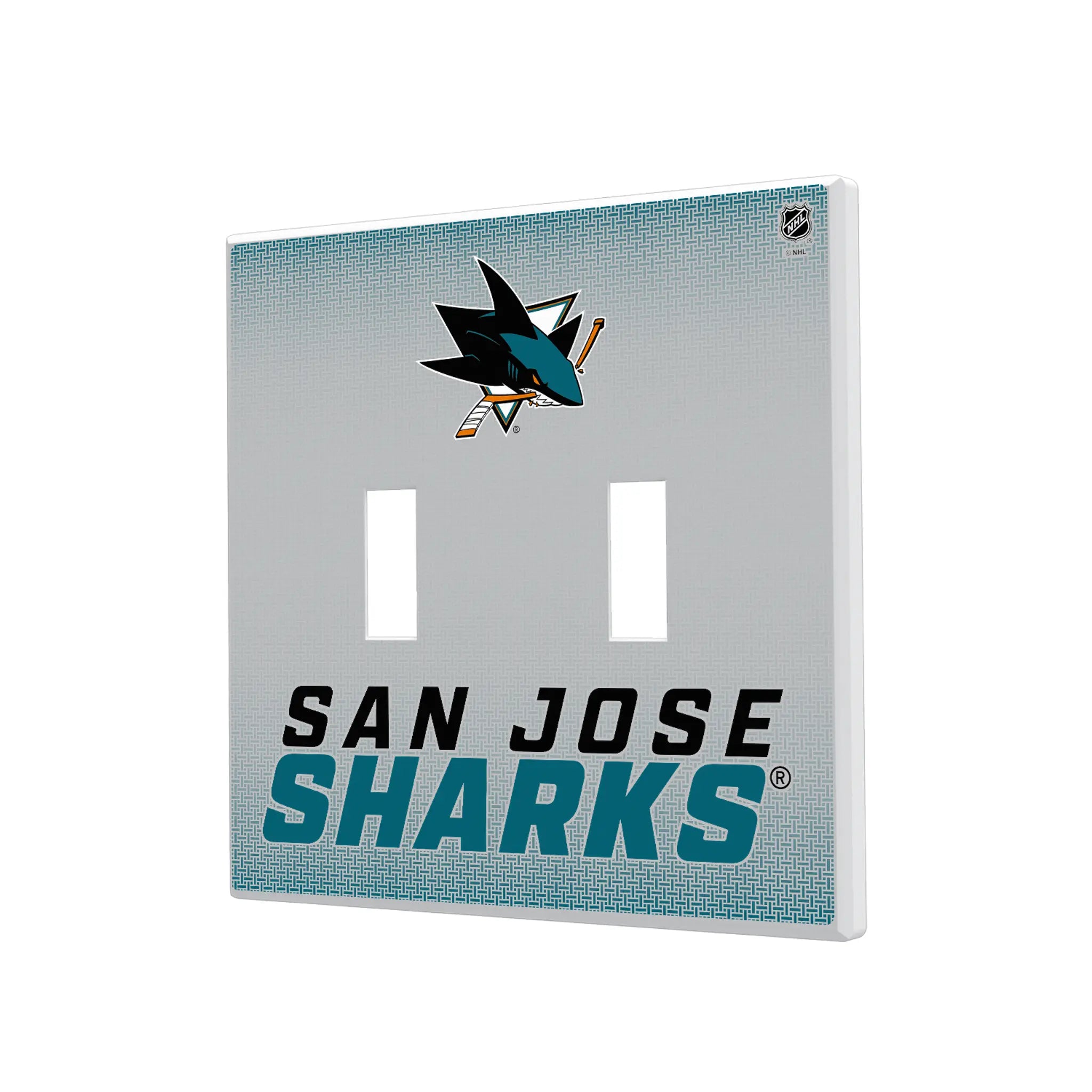 San Jose Sharks Linen Hidden-Screw Light Switch Plate#Style_Double Toggle