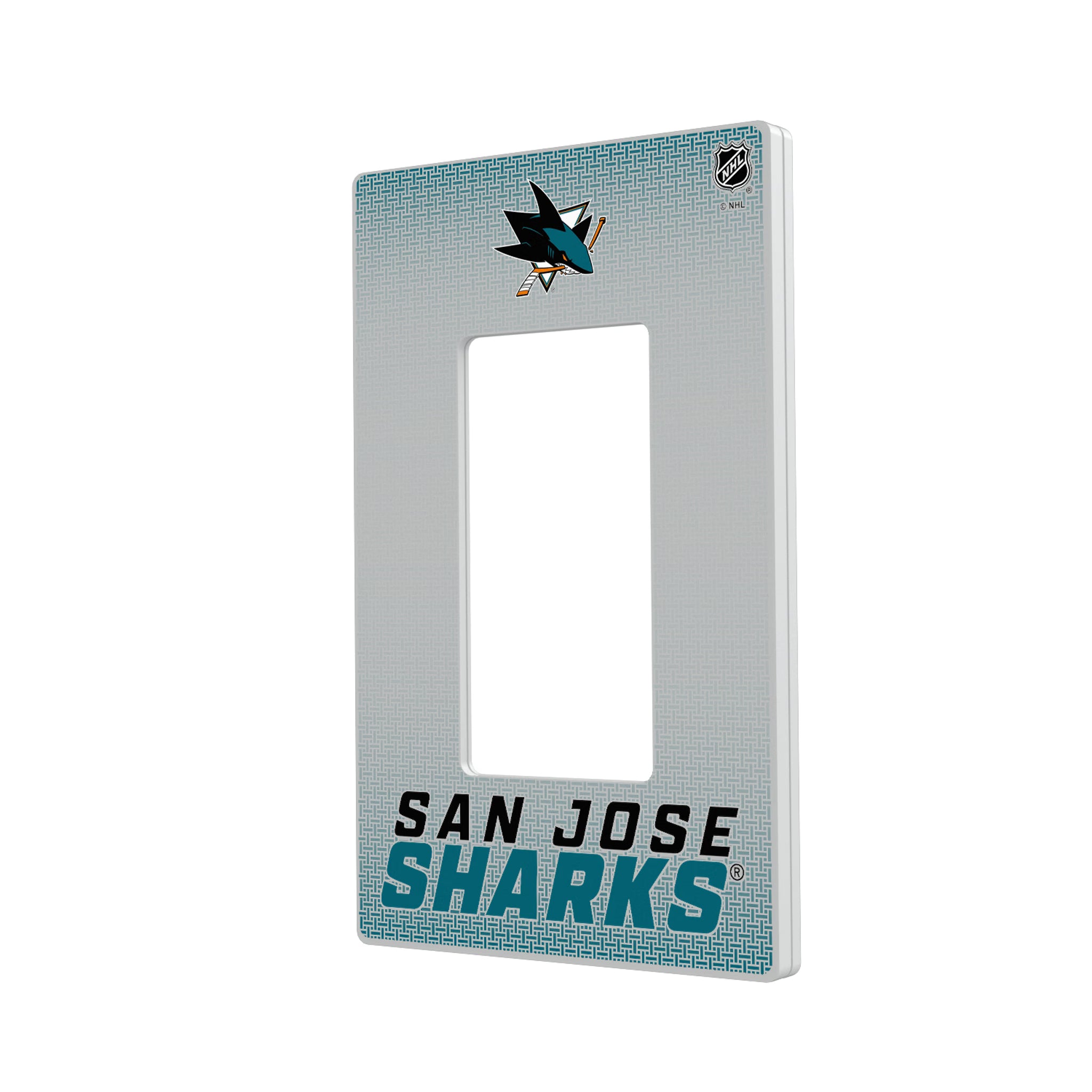 San Jose Sharks Linen Hidden-Screw Light Switch Plate#Style_Single Rocker
