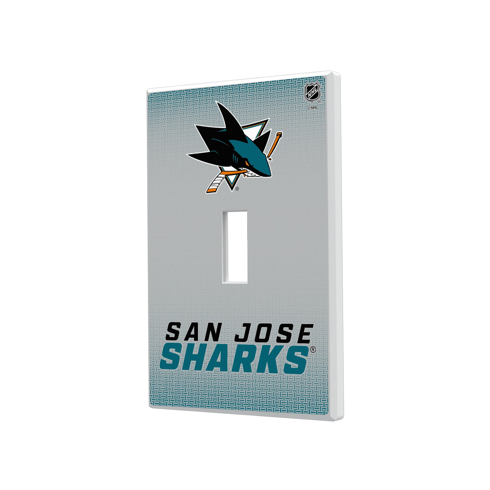 San Jose Sharks Linen Hidden-Screw Light Switch Plate#Style_Single Toggle