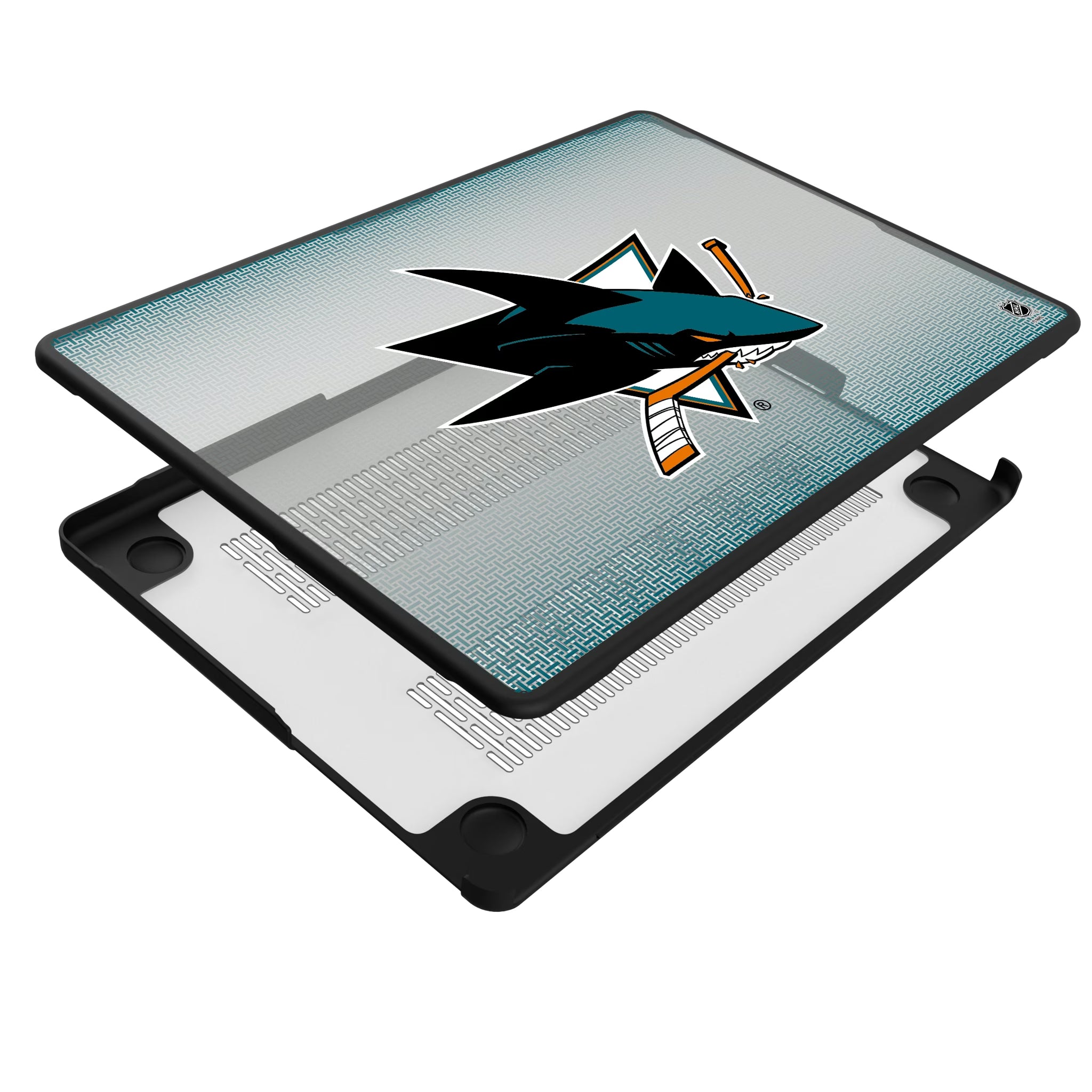 San Jose Sharks Linen MacBook Laptop Case for Apple MacBook - Isometric View#Device_MacBook Pro (14-inch, 2021) / MacBook Pro (14-inch, 2023) / MacBook Pro (14-inch, 2024)
