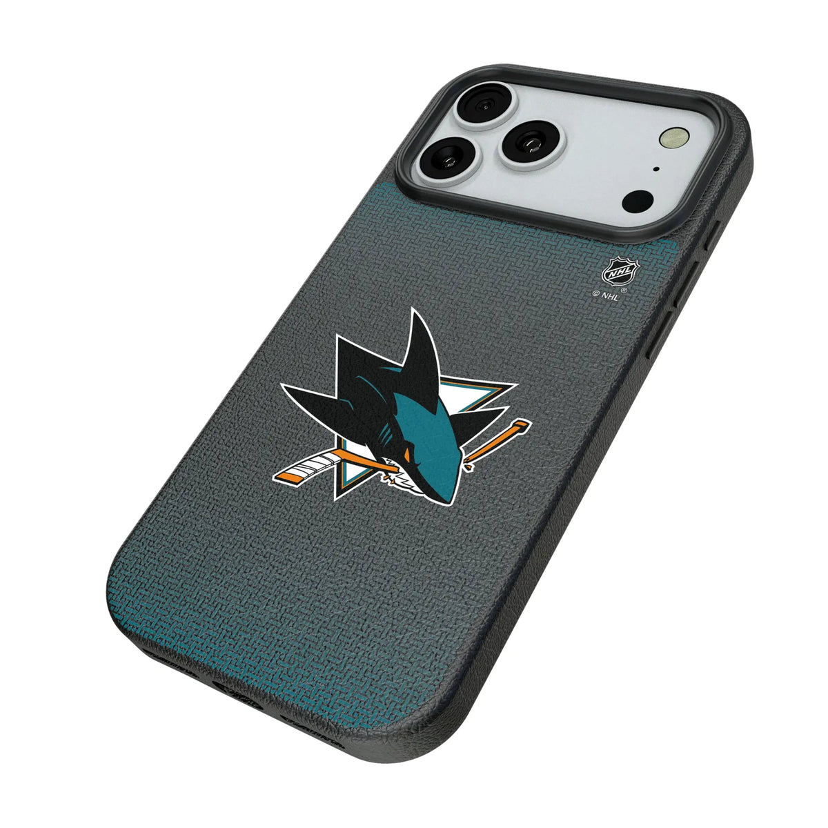 San Jose Sharks Linen iPhone MagSafe Compatible Phone Case for Apple iPhone - Isometric View#Device_iPhone 18 Pro Max