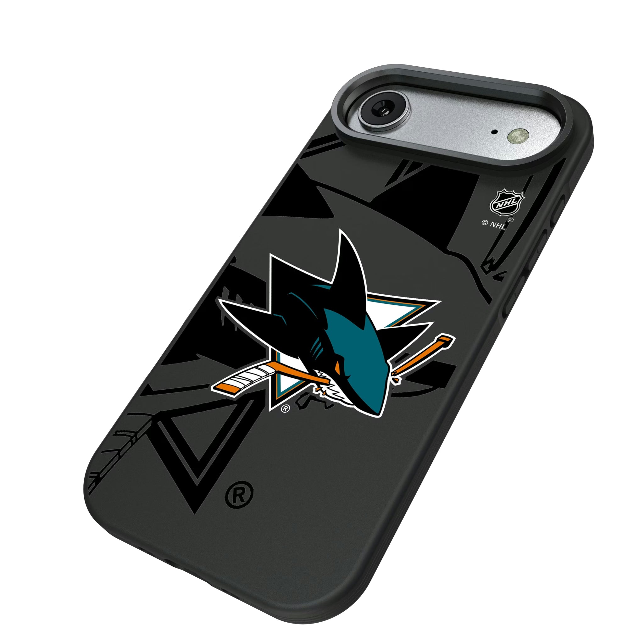 San Jose Sharks Monocolor Tilt iPhone Bump Phone Case for Apple iPhone - Isometric View#Device_iPhone Air