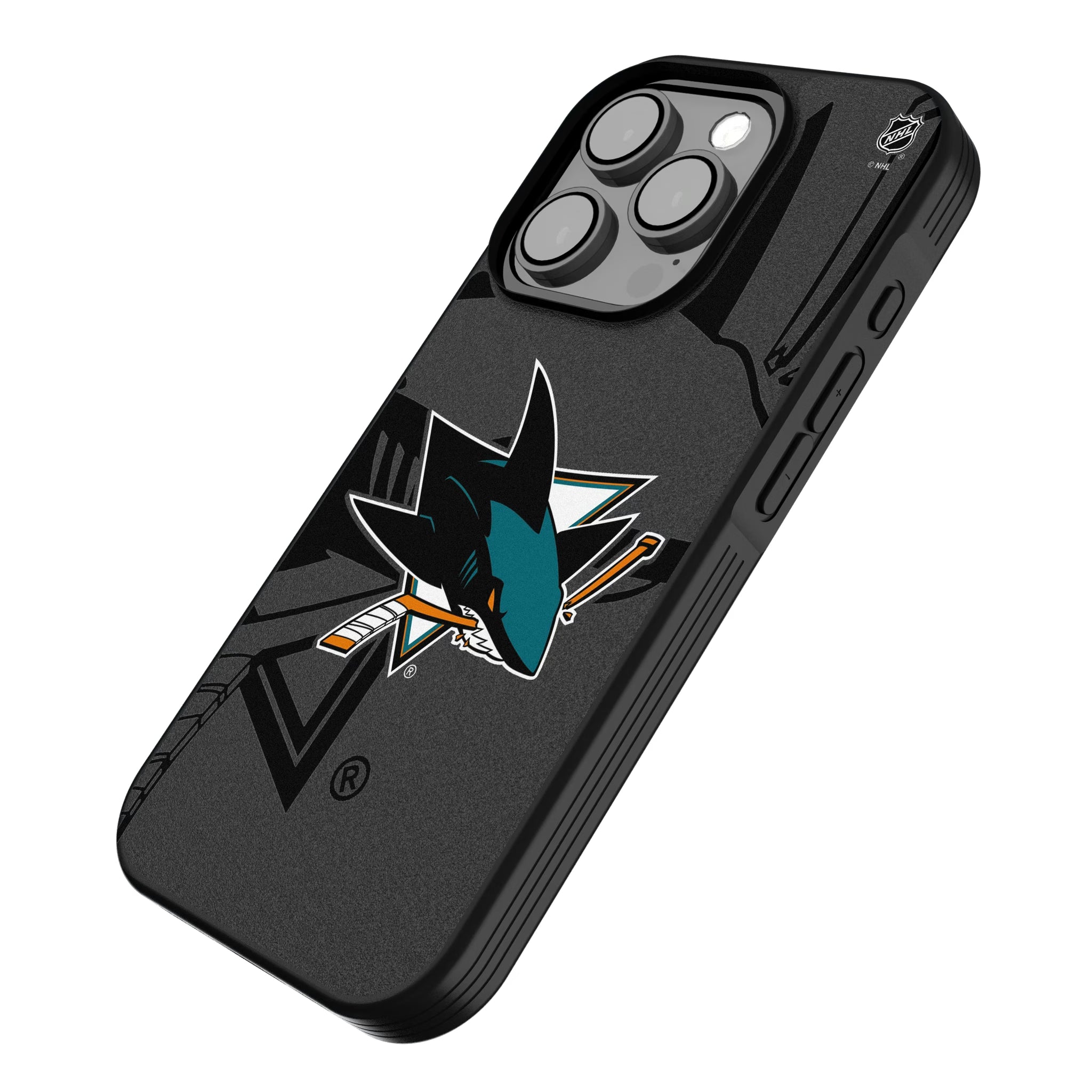 San Jose Sharks Monocolor Tilt iPhone Bump Phone Case for Apple iPhone - Isometric View