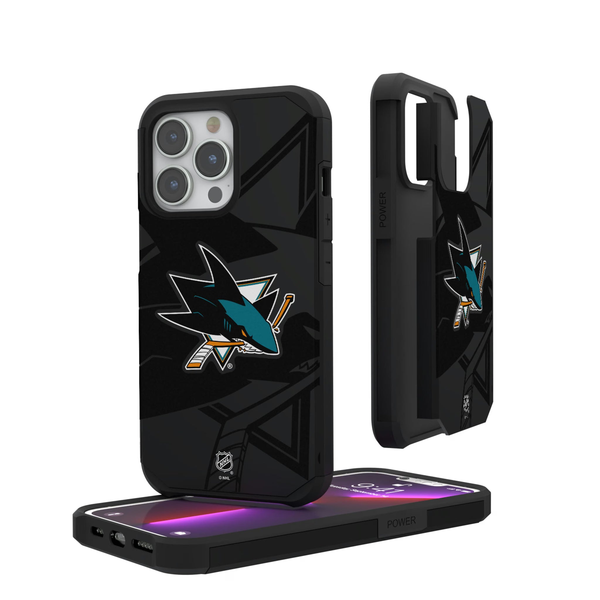 San Jose Sharks Monocolor Tilt iPhone Rugged Phone Case for Apple iPhone