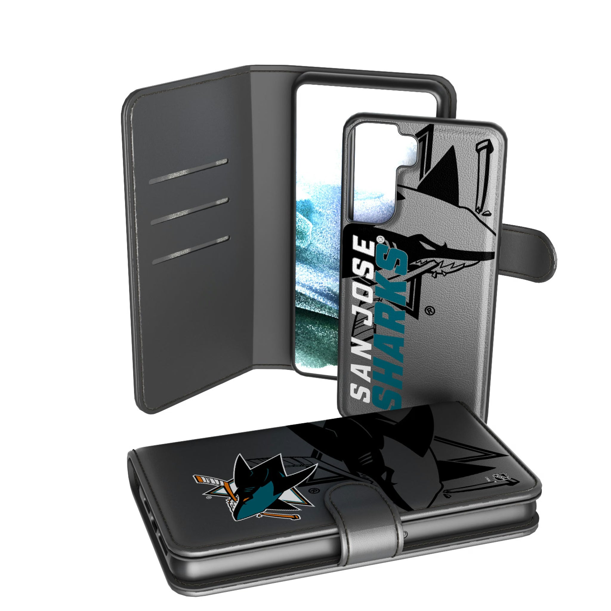 San Jose Sharks Monocolor Tilt Galaxy Wallet Phone Case for Samsung Galaxy