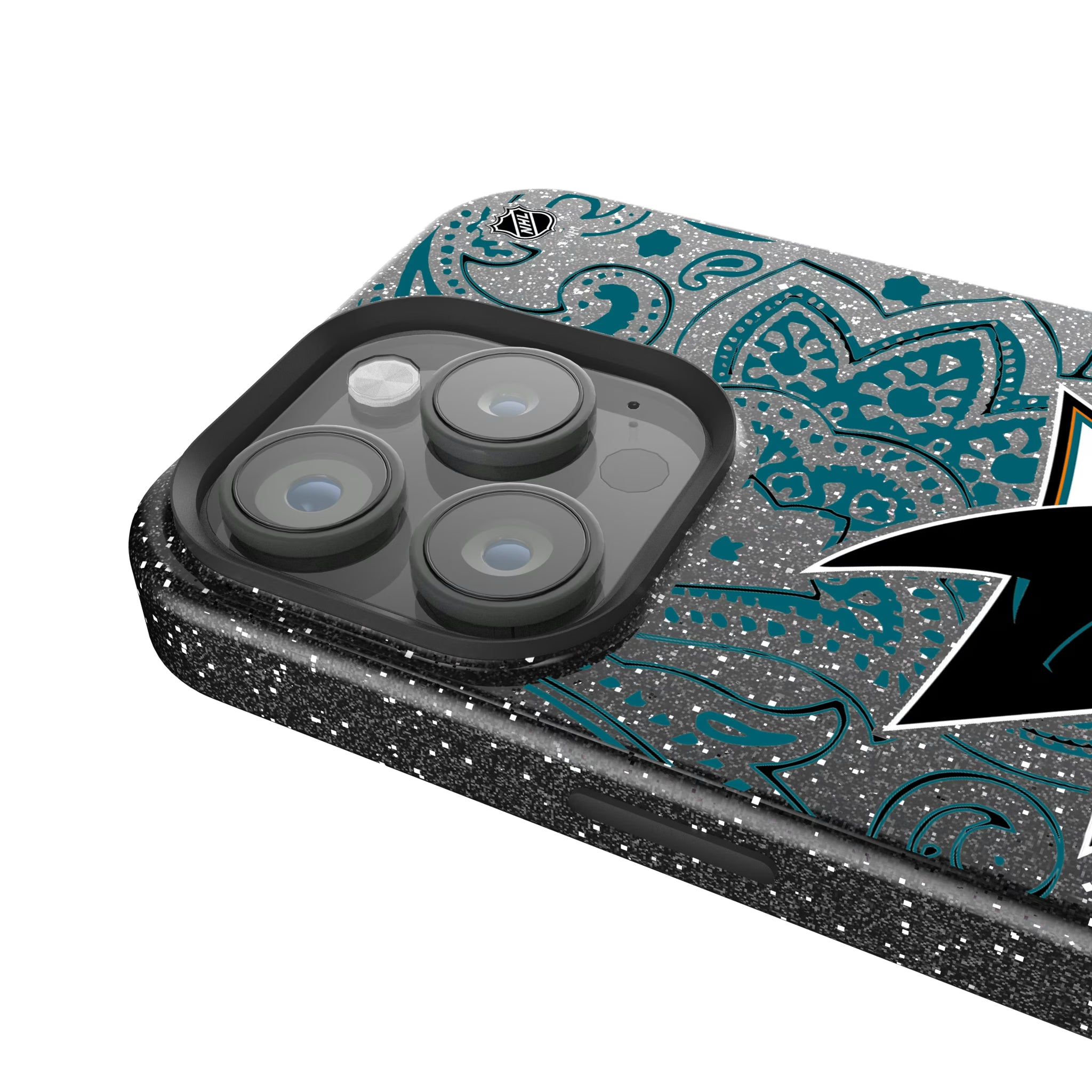 San Jose Sharks Paisley iPhone Bling Phone Case for Apple iPhone - Detail