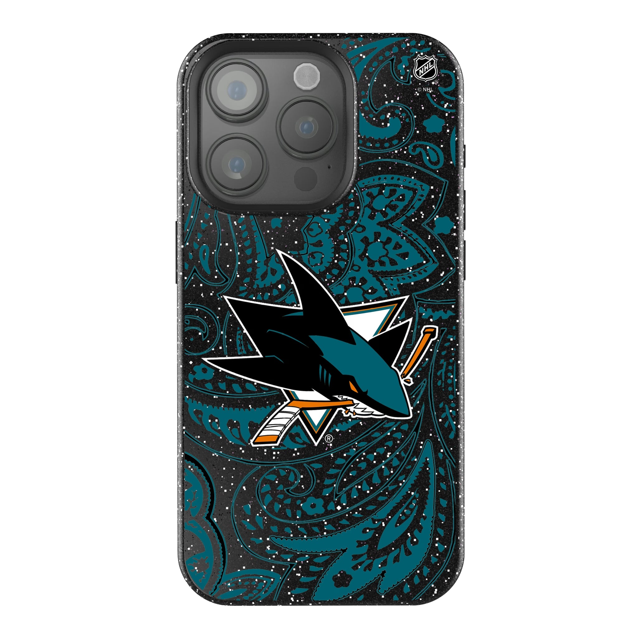 San Jose Sharks Paisley iPhone Bling Phone Case for Apple iPhone