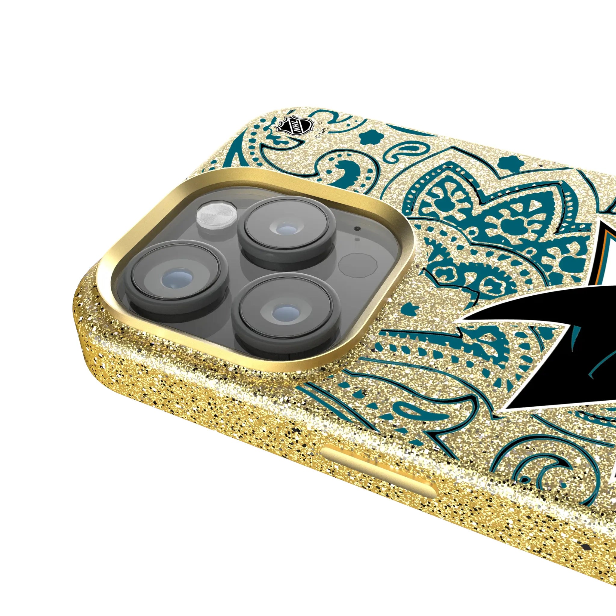 San Jose Sharks Paisley iPhone Bling Phone Case for Apple iPhone - Detail