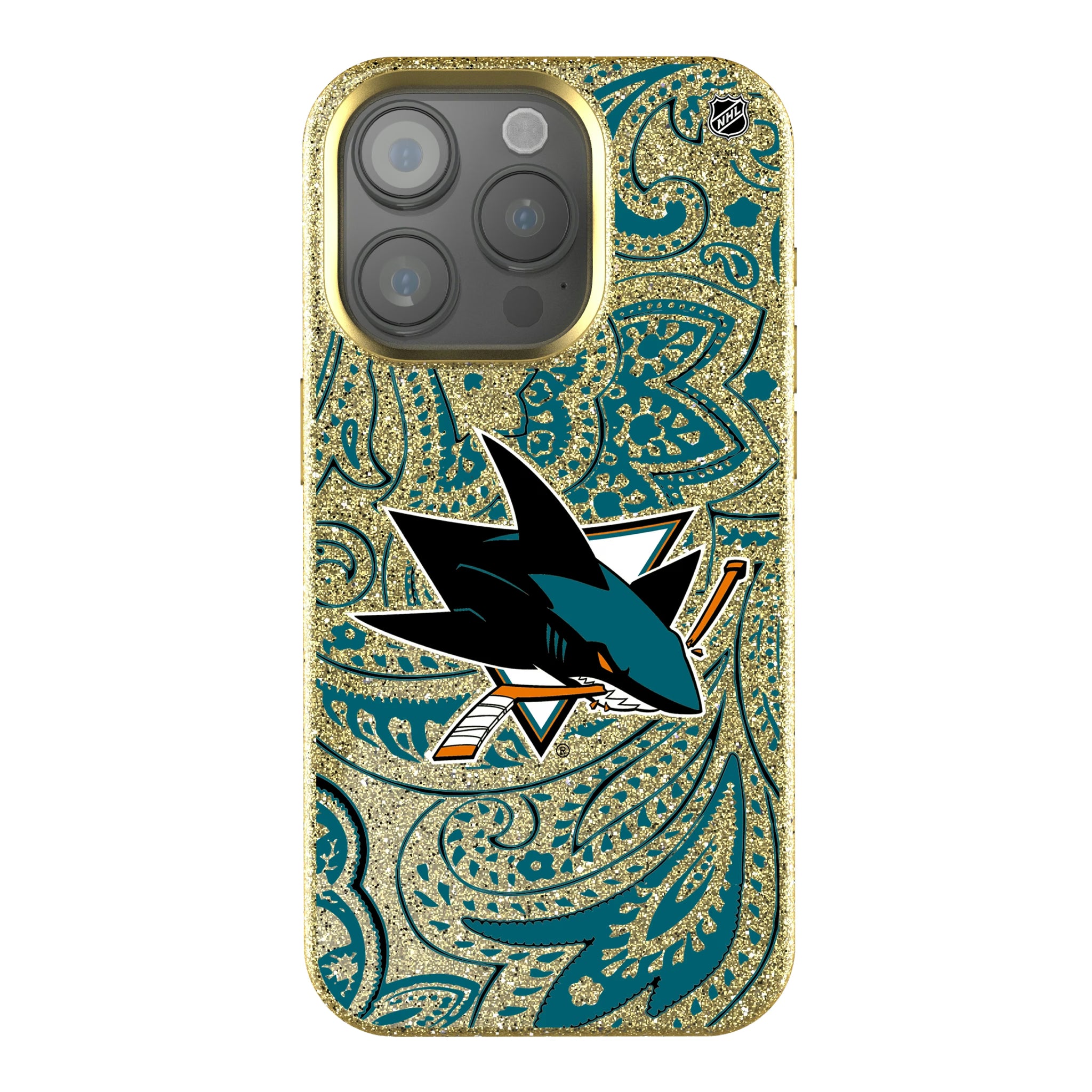 San Jose Sharks Paisley iPhone Bling Phone Case for Apple iPhone