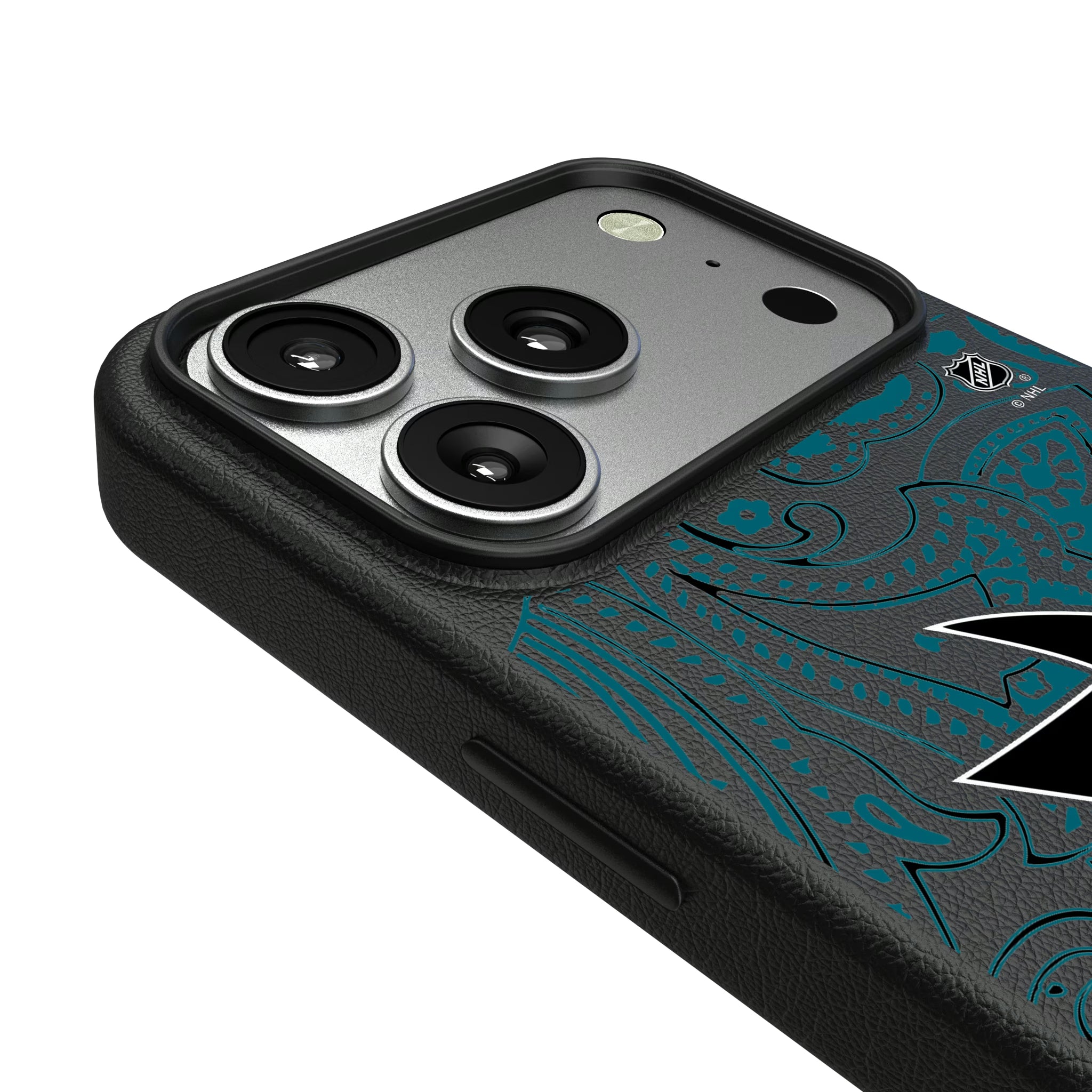 San Jose Sharks Paisley iPhone MagSafe Compatible Phone Case for Apple iPhone - Detail#Device_iPhone 17 Pro
