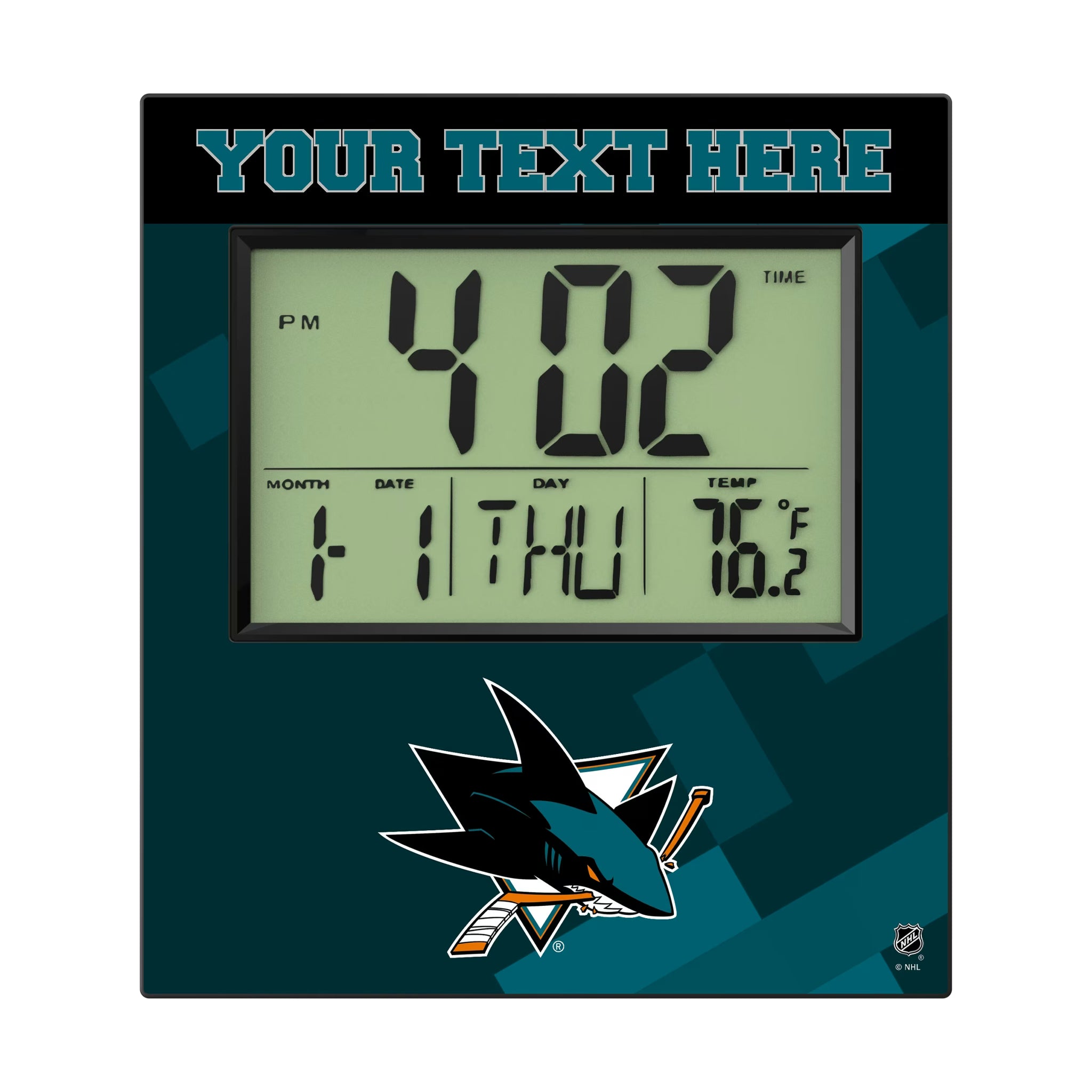 San Jose Sharks Personalized Color Block Wall Clock
