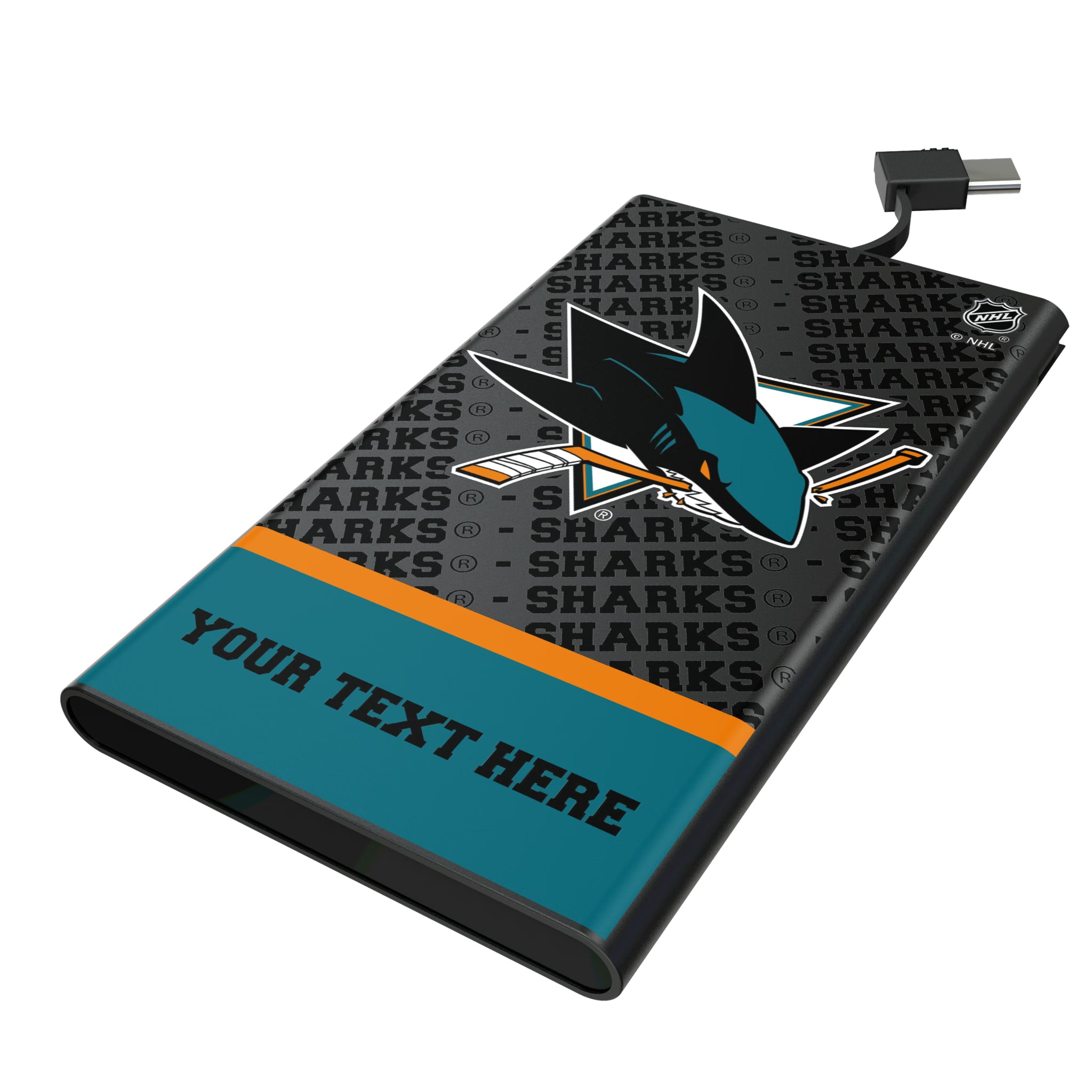San Jose Sharks Personalized EndZone Plus 5000mAh Flat Powerbank