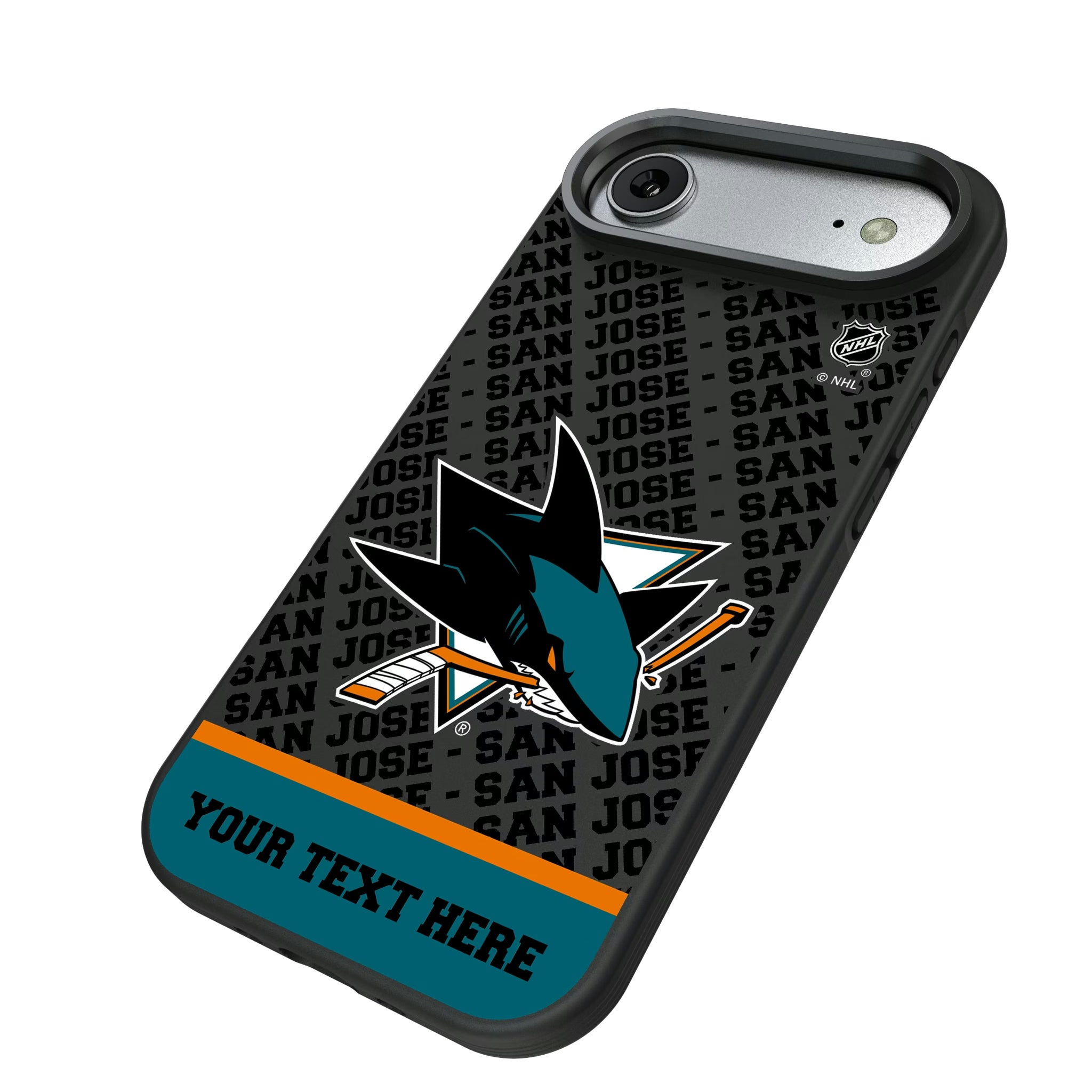 San Jose Sharks Personalized EndZone Plus iPhone Bump Phone Case for Apple iPhone - Isometric View#Device_iPhone Air