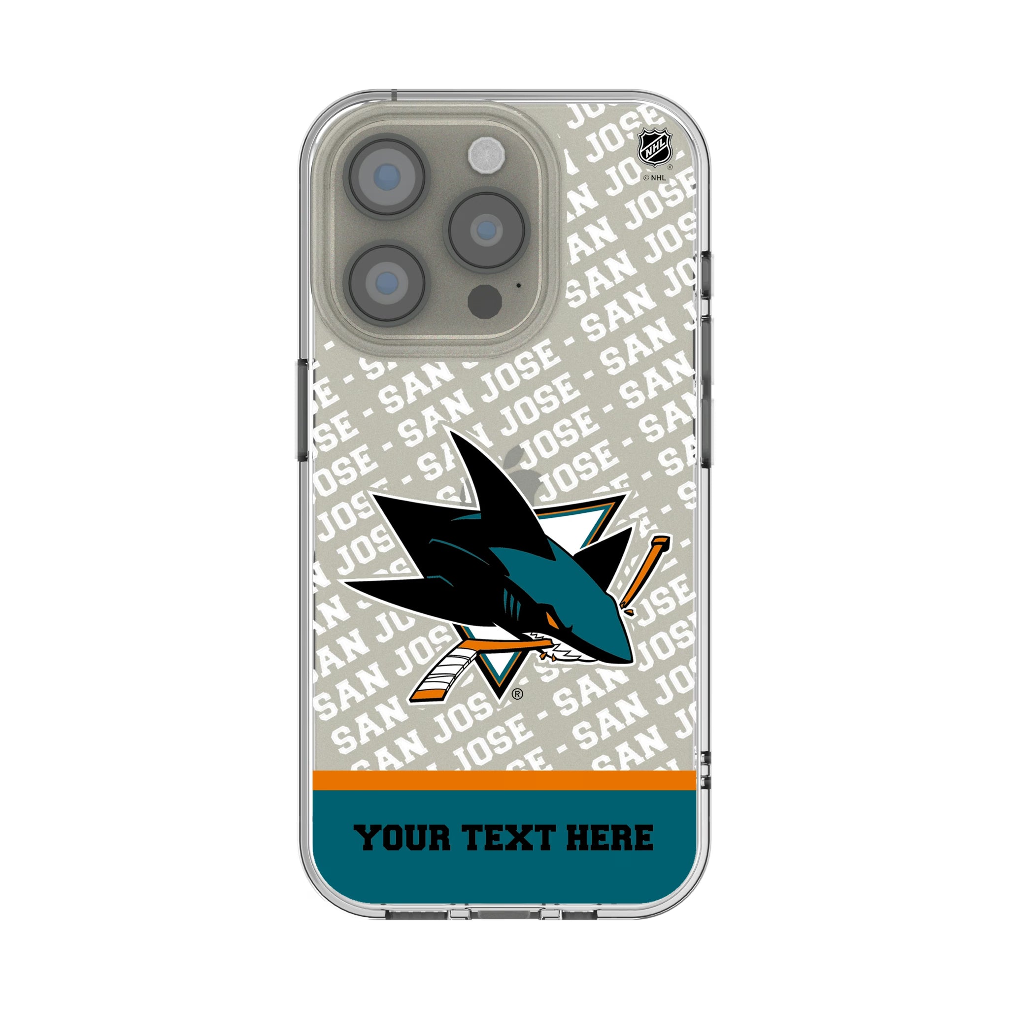 San Jose Sharks Personalized EndZone Plus iPhone Clear Phone Case for Apple iPhone