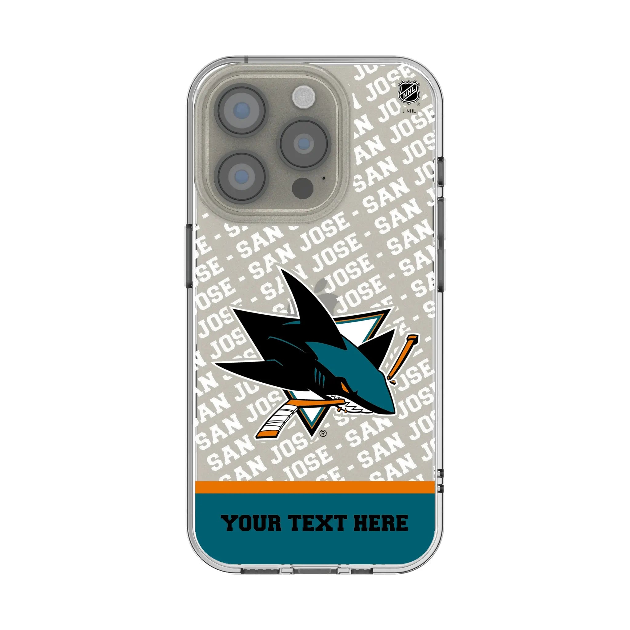 San Jose Sharks Personalized EndZone Plus iPhone Clear Phone Case for Apple iPhone