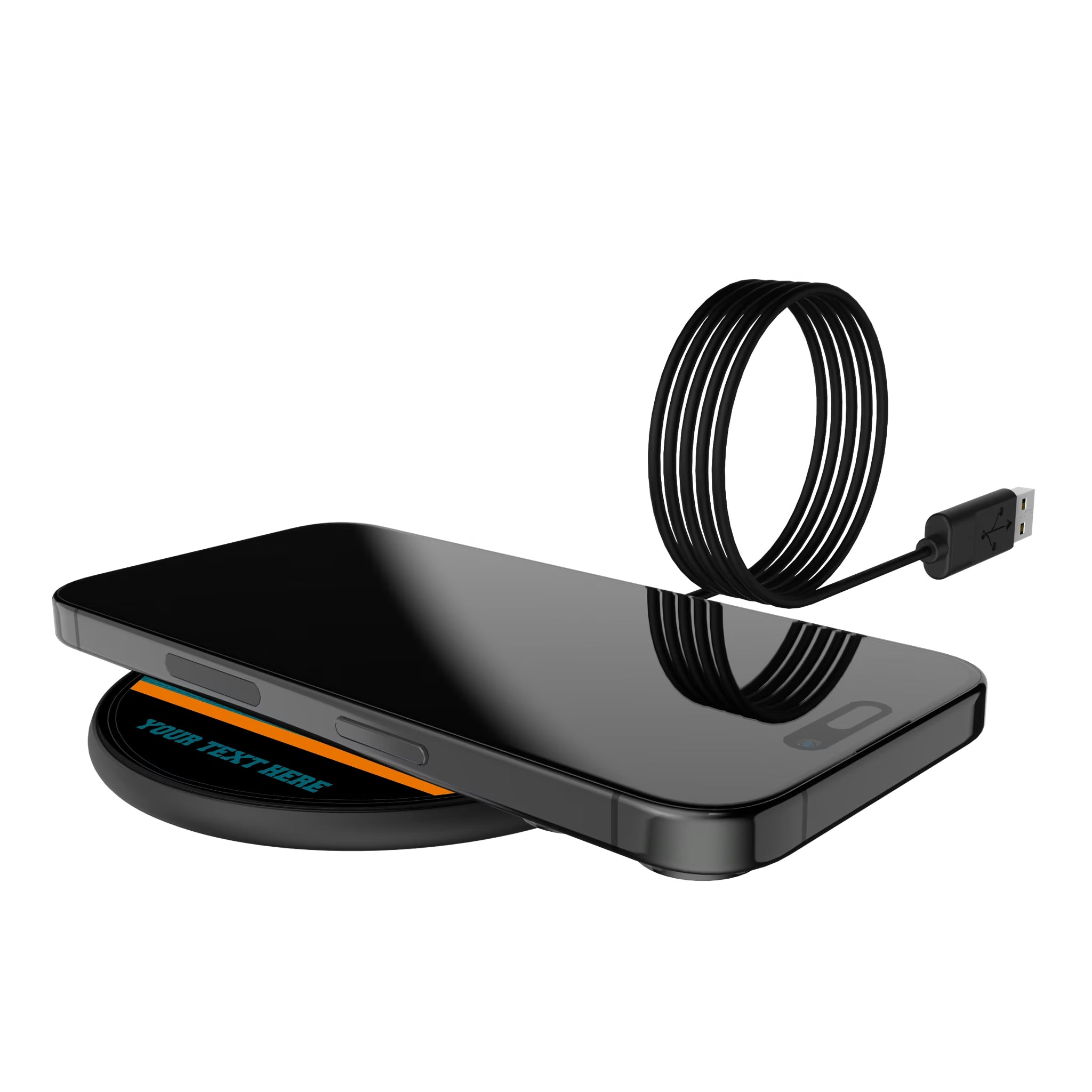 San Jose Sharks Personalized Endzone Solid 15-Watt Wireless Charger - Lifestyle
