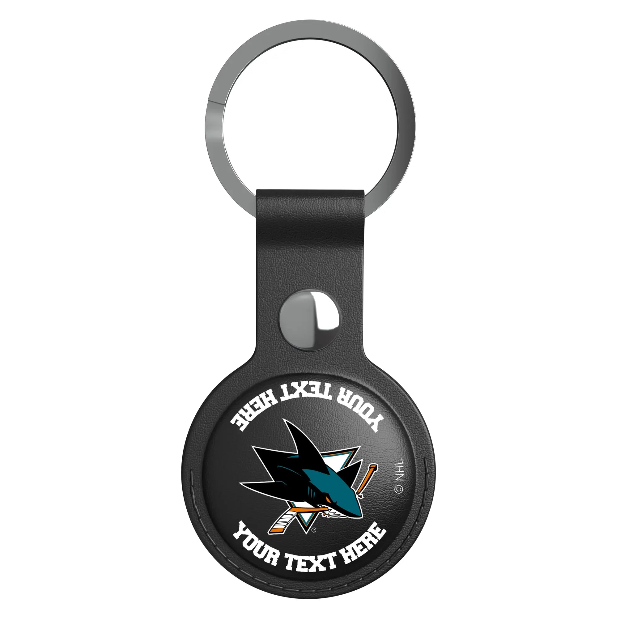 San Jose Sharks Personalized Insignia AirTag Black Airtag Holder