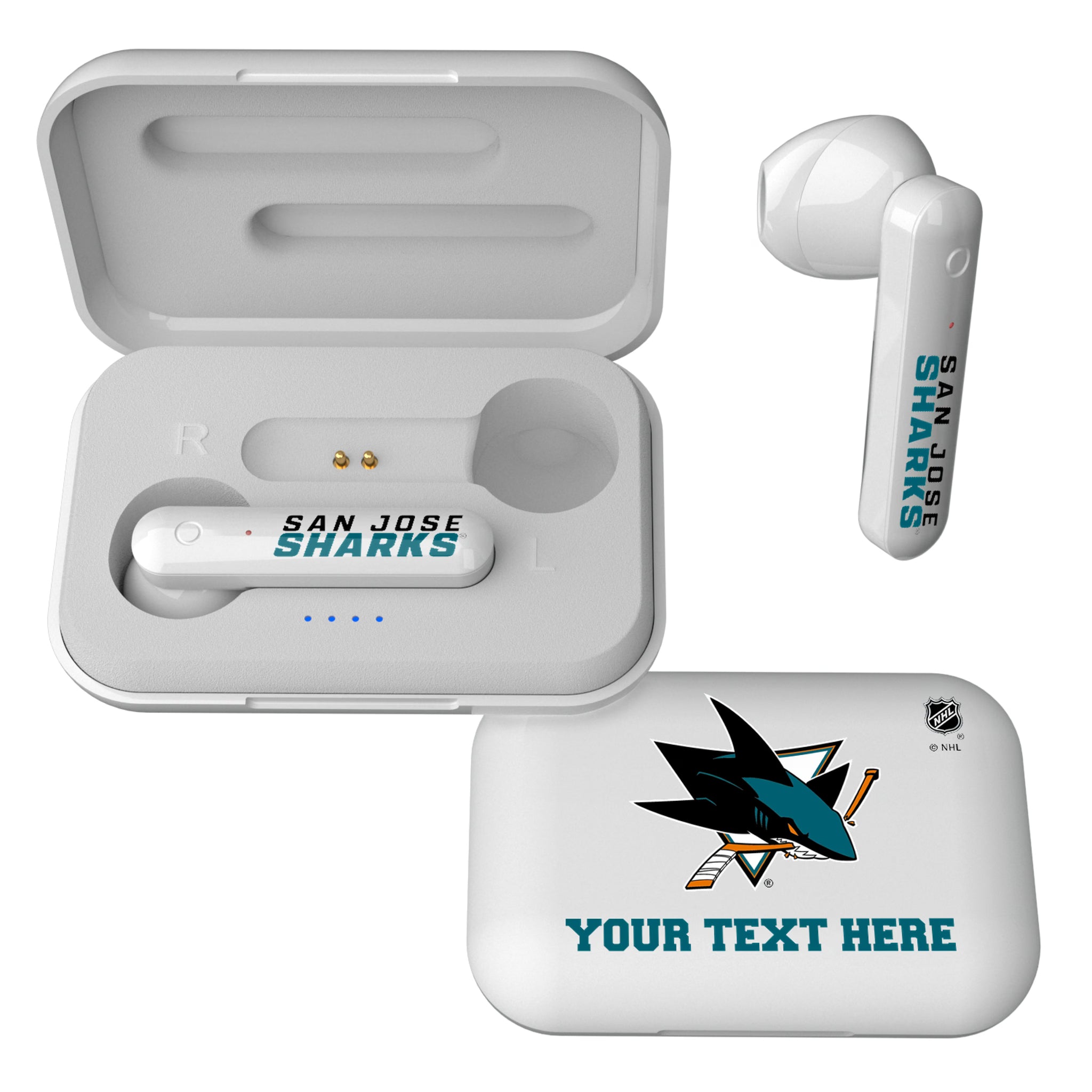 San Jose Sharks Personalized Insignia Wireless TWS Earbuds