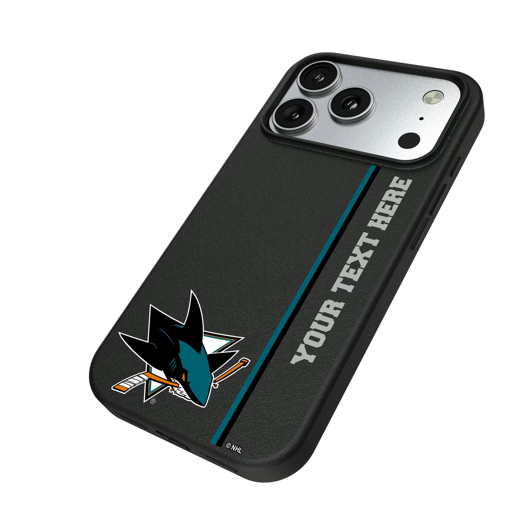 San Jose Sharks Personalized Sidebard iPhone MagSafe Compatible Phone Case for Apple iPhone - Isometric View#Device_iPhone 17 Pro