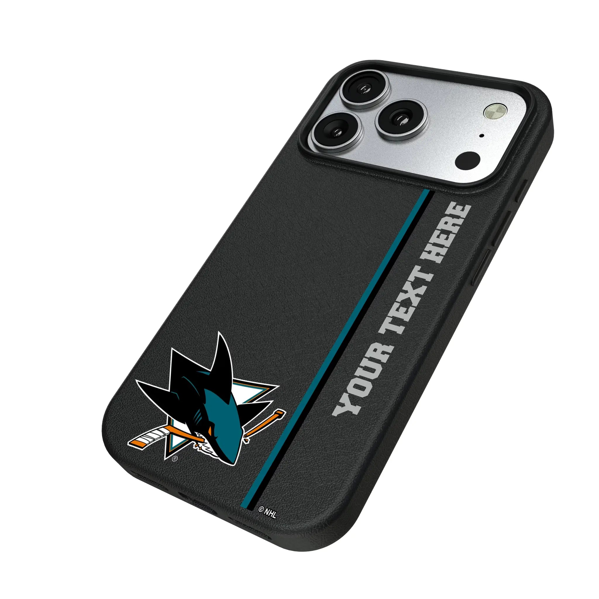 San Jose Sharks Personalized Sidebard iPhone MagSafe Compatible Phone Case for Apple iPhone - Isometric View#Device_iPhone 17 Pro