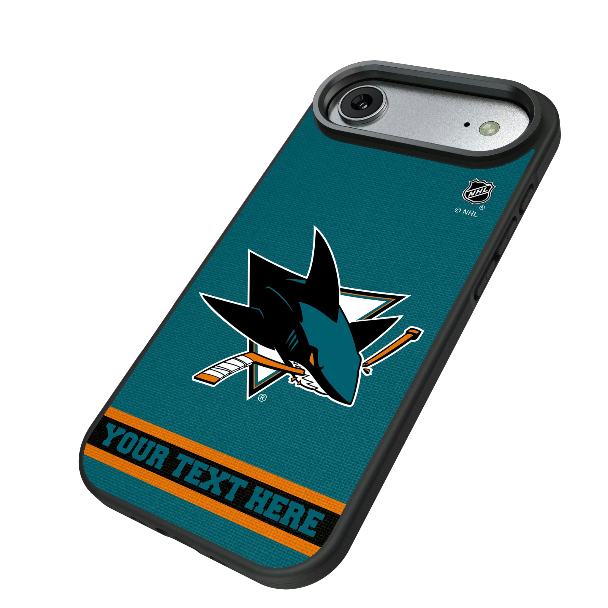 San Jose Sharks Personalized Stripe iPhone Bump Phone Case for Apple iPhone - Isometric View#Device_iPhone Air