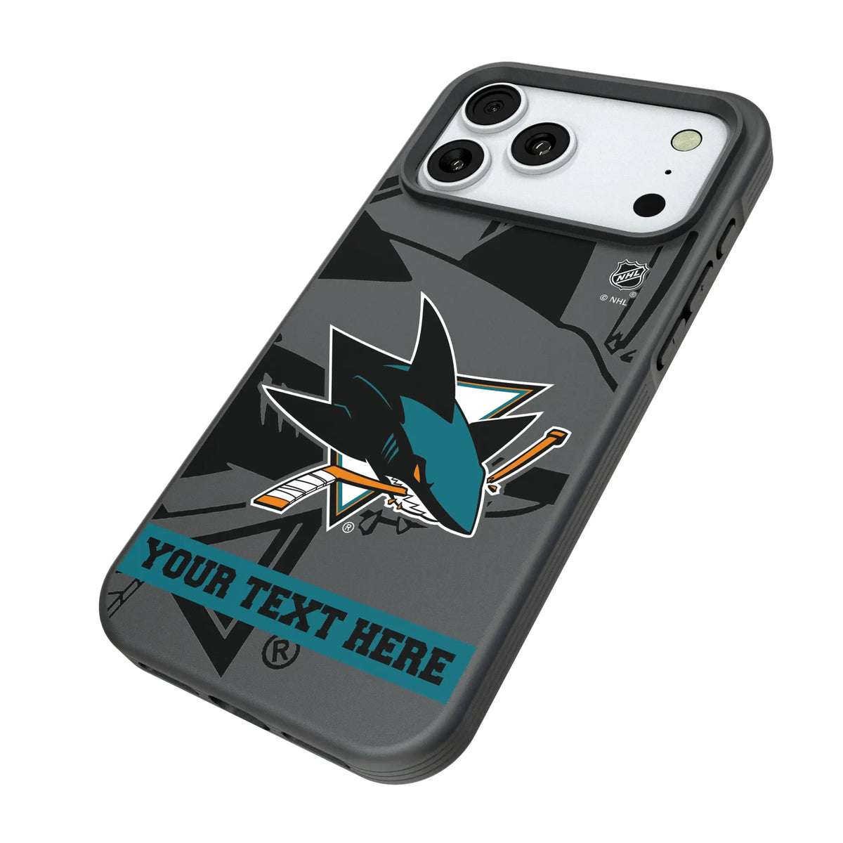 San Jose Sharks Personalized Tilt iPhone Bump Phone Case for Apple iPhone - Isometric View#Device_iPhone 18 Pro Max
