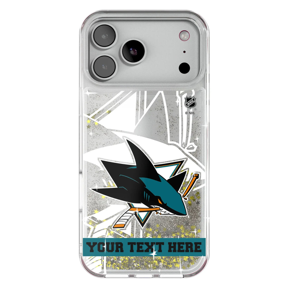 San Jose Sharks Personalized Tilt Glitter Phone Case for Apple iPhone