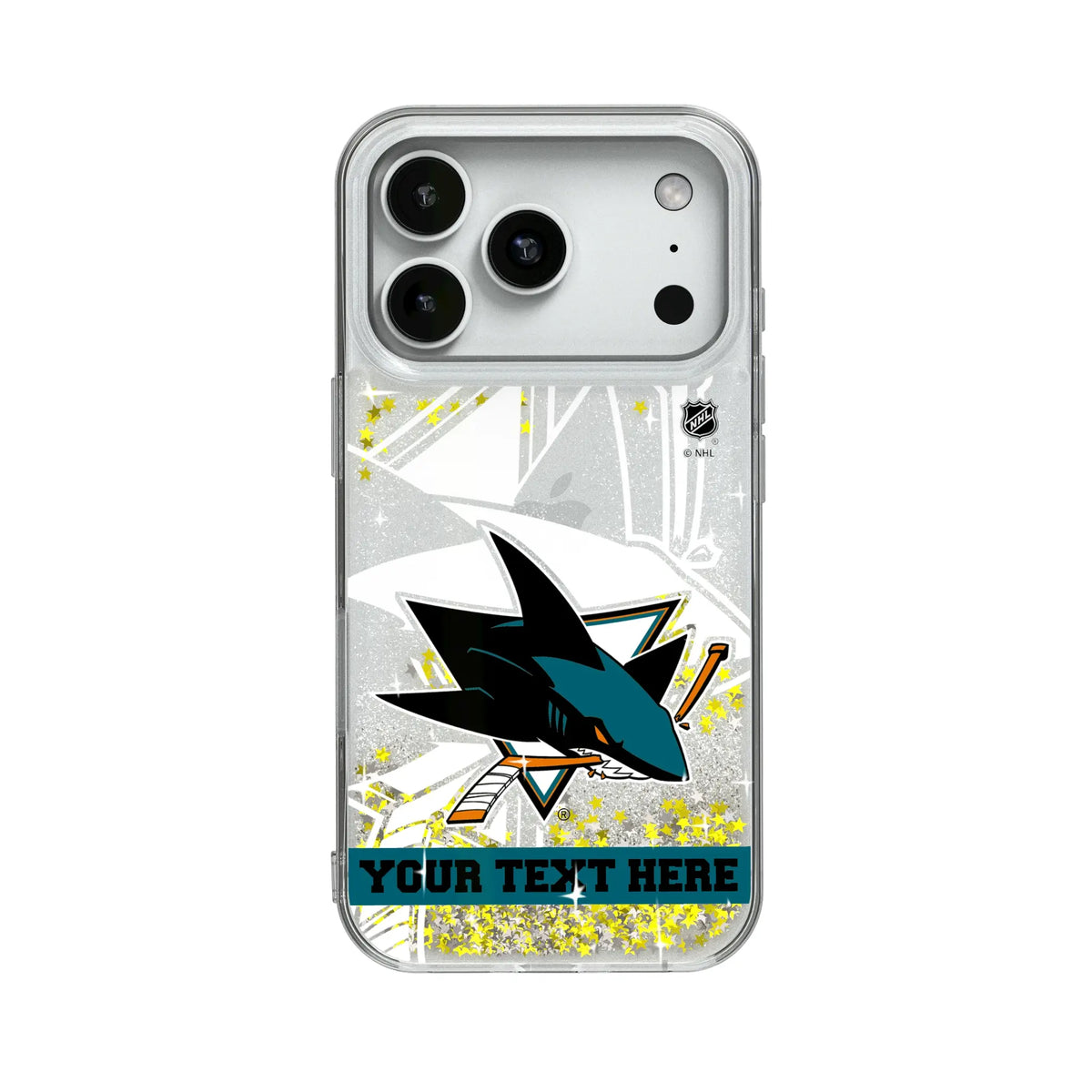 San Jose Sharks Personalized Tilt Glitter Phone Case for Apple iPhone