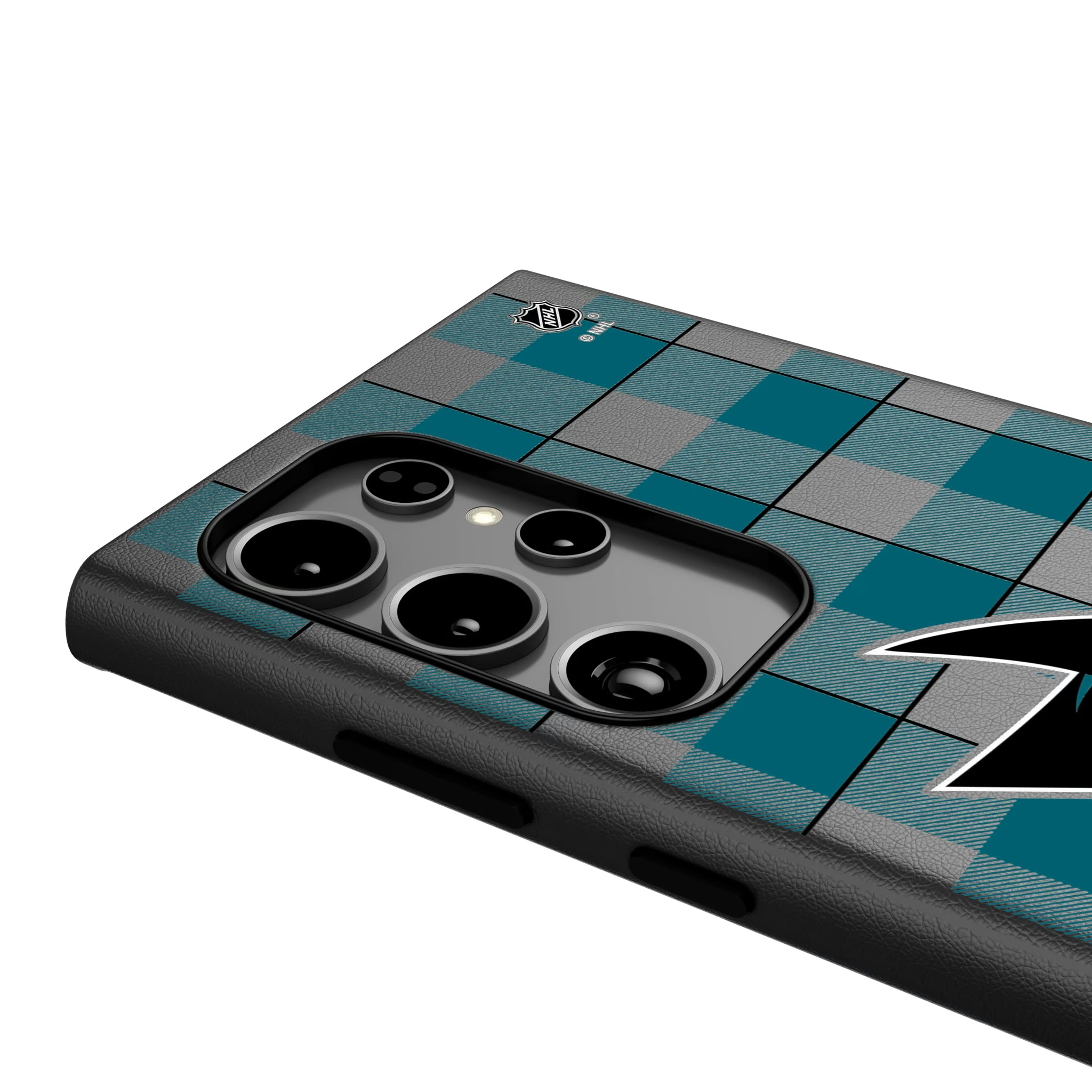 San Jose Sharks Plaid Galaxy MagSafe Compatible Phone Case for Samsung Galaxy - Detail