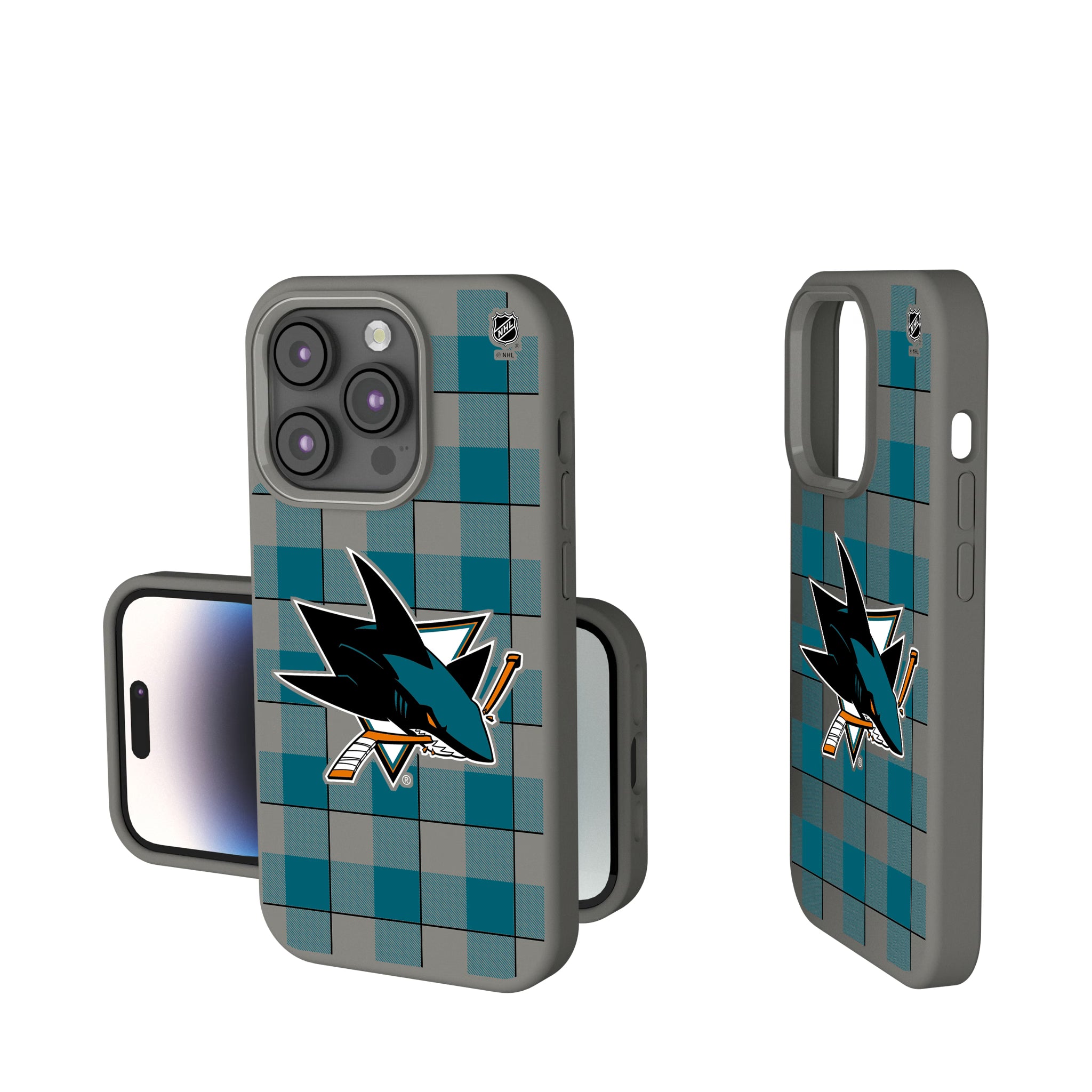 San Jose Sharks Plaid iPhone Soft Touch Phone Case for Apple iPhone