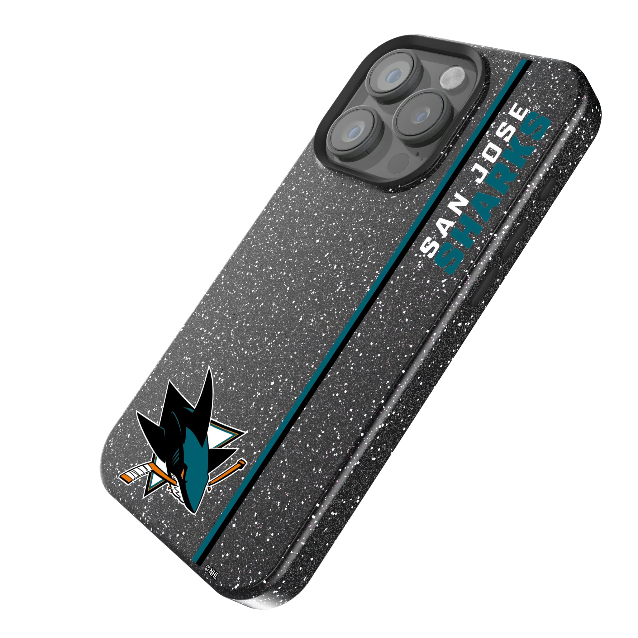 San Jose Sharks Sidebar iPhone Bling Phone Case for Apple iPhone - Isometric View