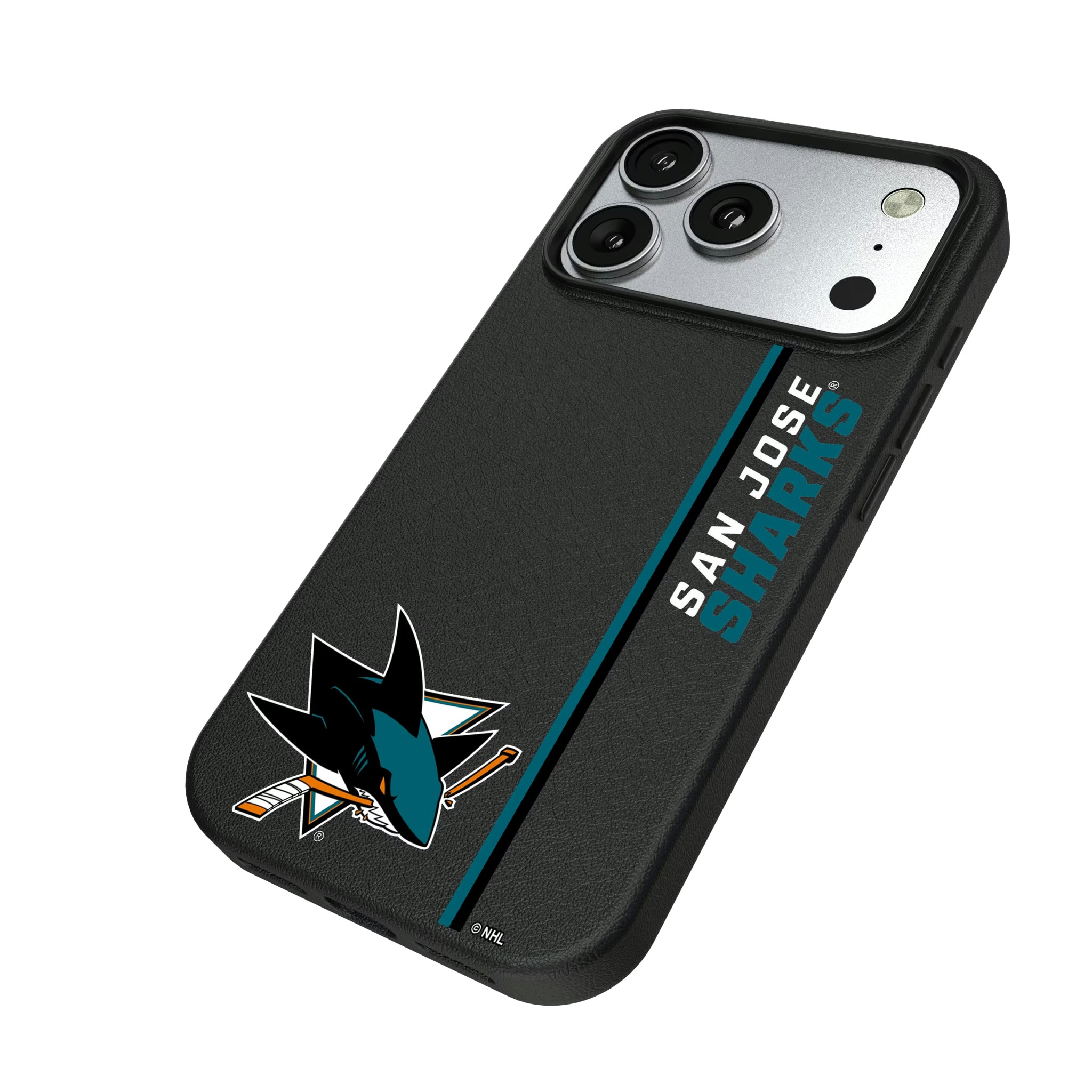 San Jose Sharks Sidebar iPhone MagSafe Compatible Phone Case for Apple iPhone - Isometric View#Device_iPhone 17 Pro
