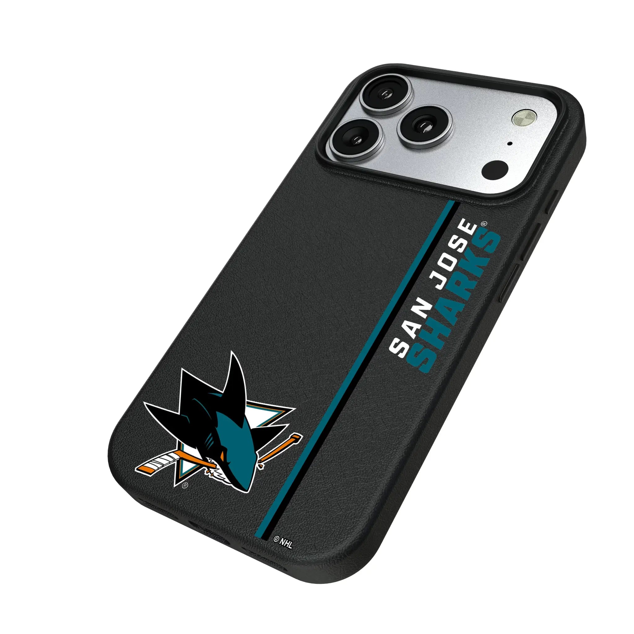 San Jose Sharks Sidebar iPhone MagSafe Compatible Phone Case for Apple iPhone - Isometric View#Device_iPhone 17 Pro