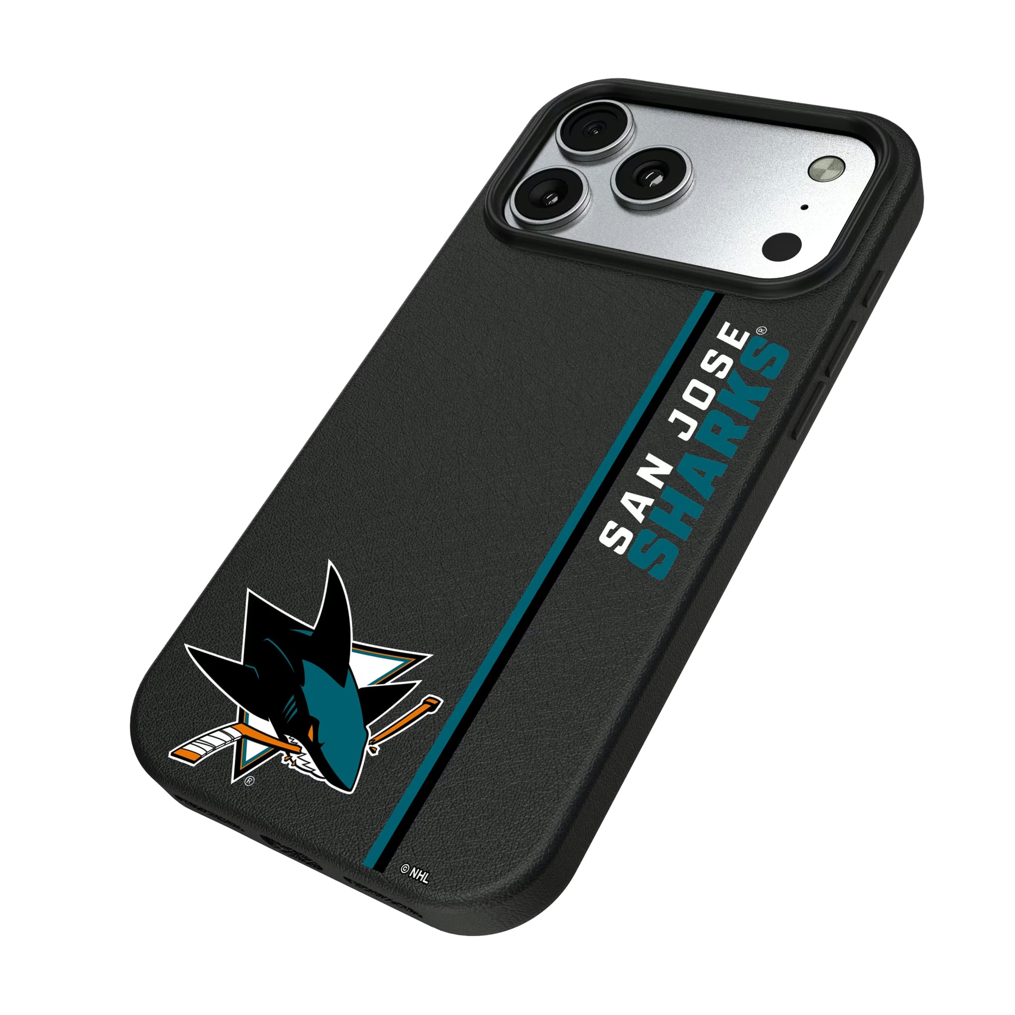 San Jose Sharks Sidebar iPhone MagSafe Compatible Phone Case for Apple iPhone - Isometric View#Device_iPhone 17 Pro Max