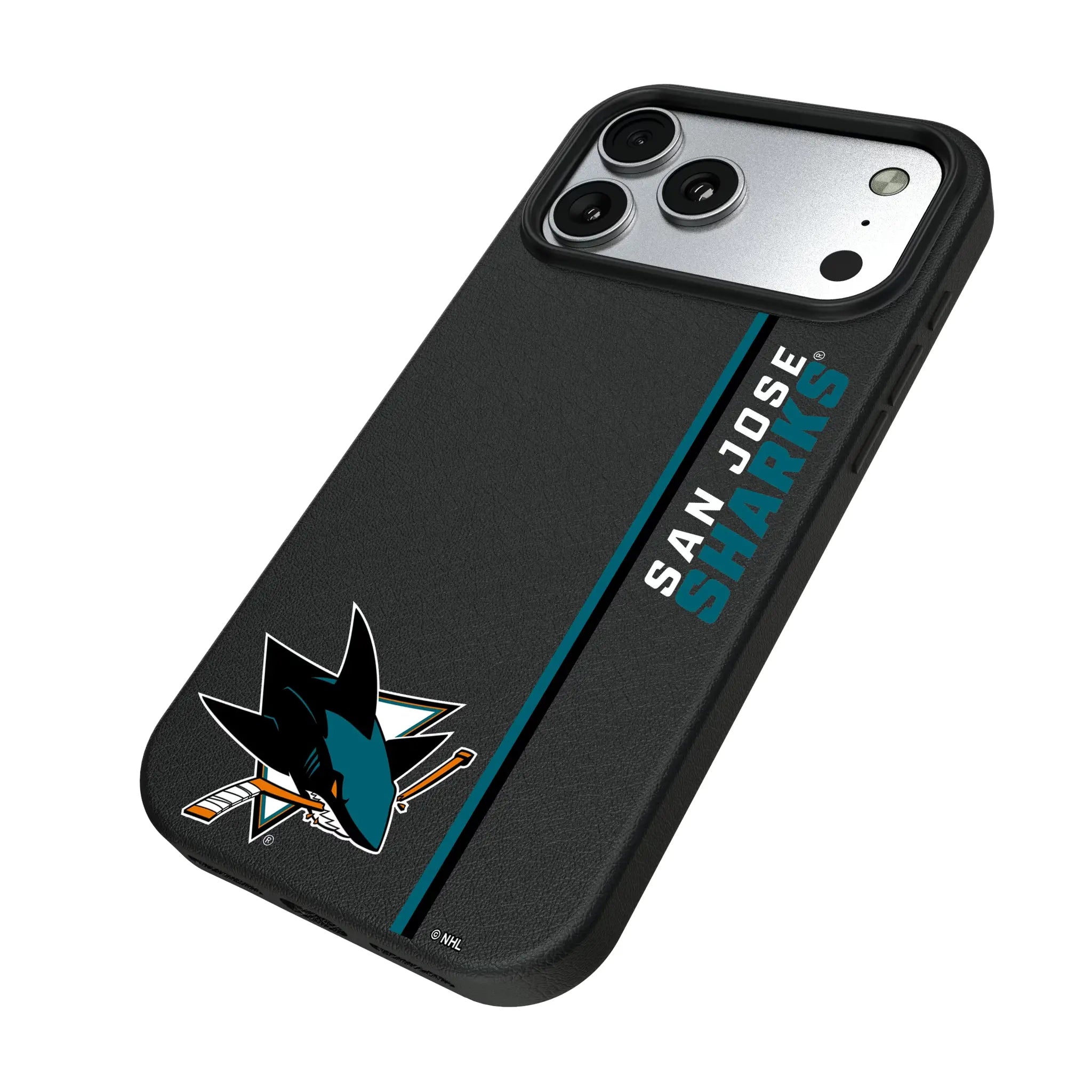 San Jose Sharks Sidebar iPhone MagSafe Compatible Phone Case for Apple iPhone - Isometric View#Device_iPhone 17 Pro Max