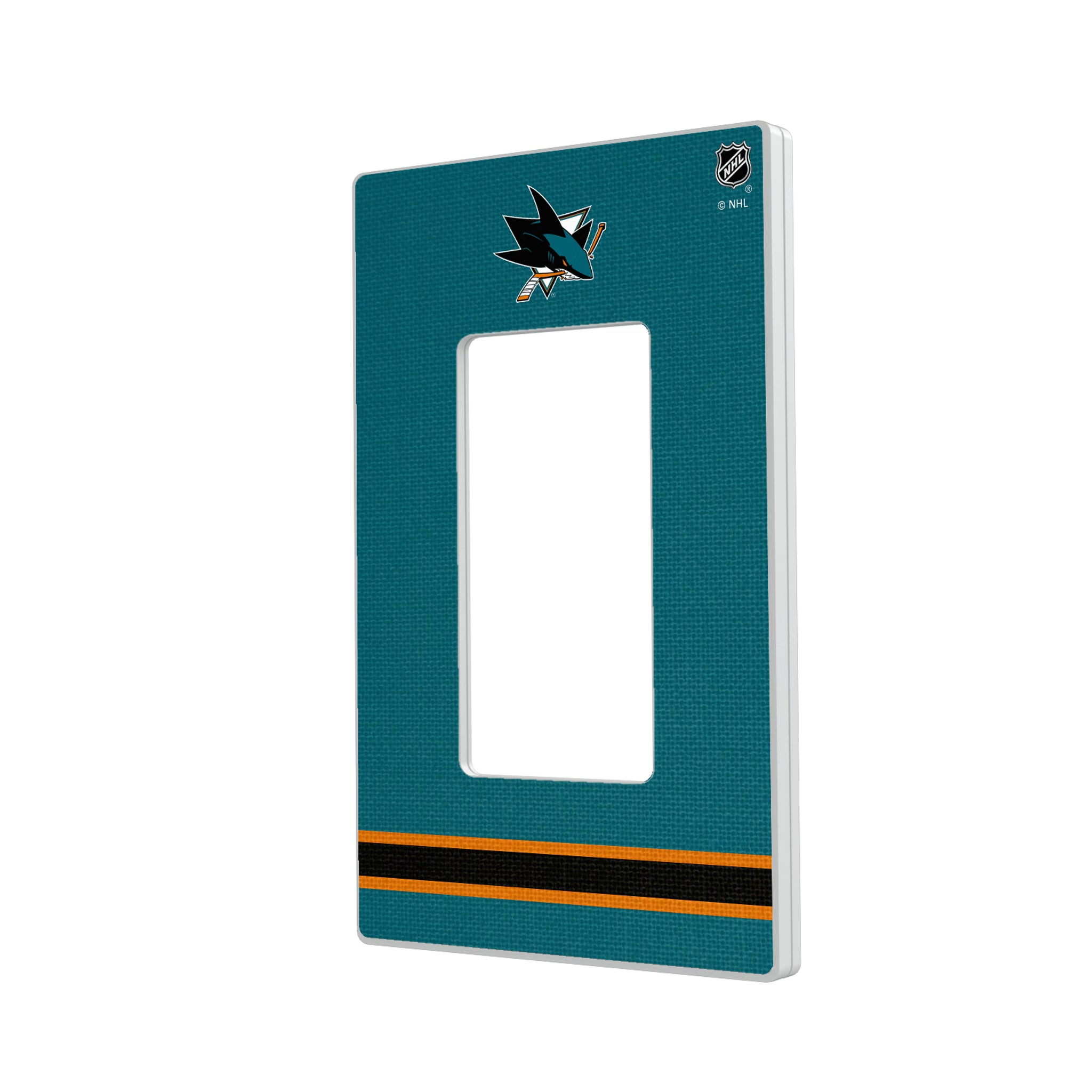 San Jose Sharks Stripe Hidden-Screw Light Switch Plate#Style_Single Rocker