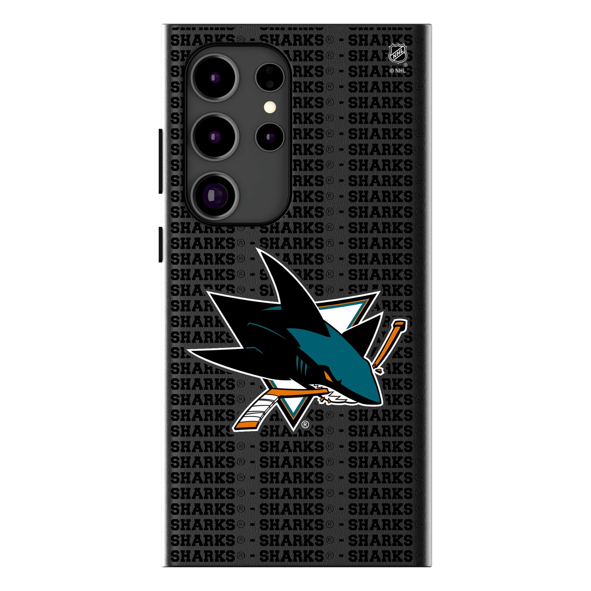 San Jose Sharks Text Backdrop Galaxy MagSafe Compatible Phone Case for Samsung Galaxy