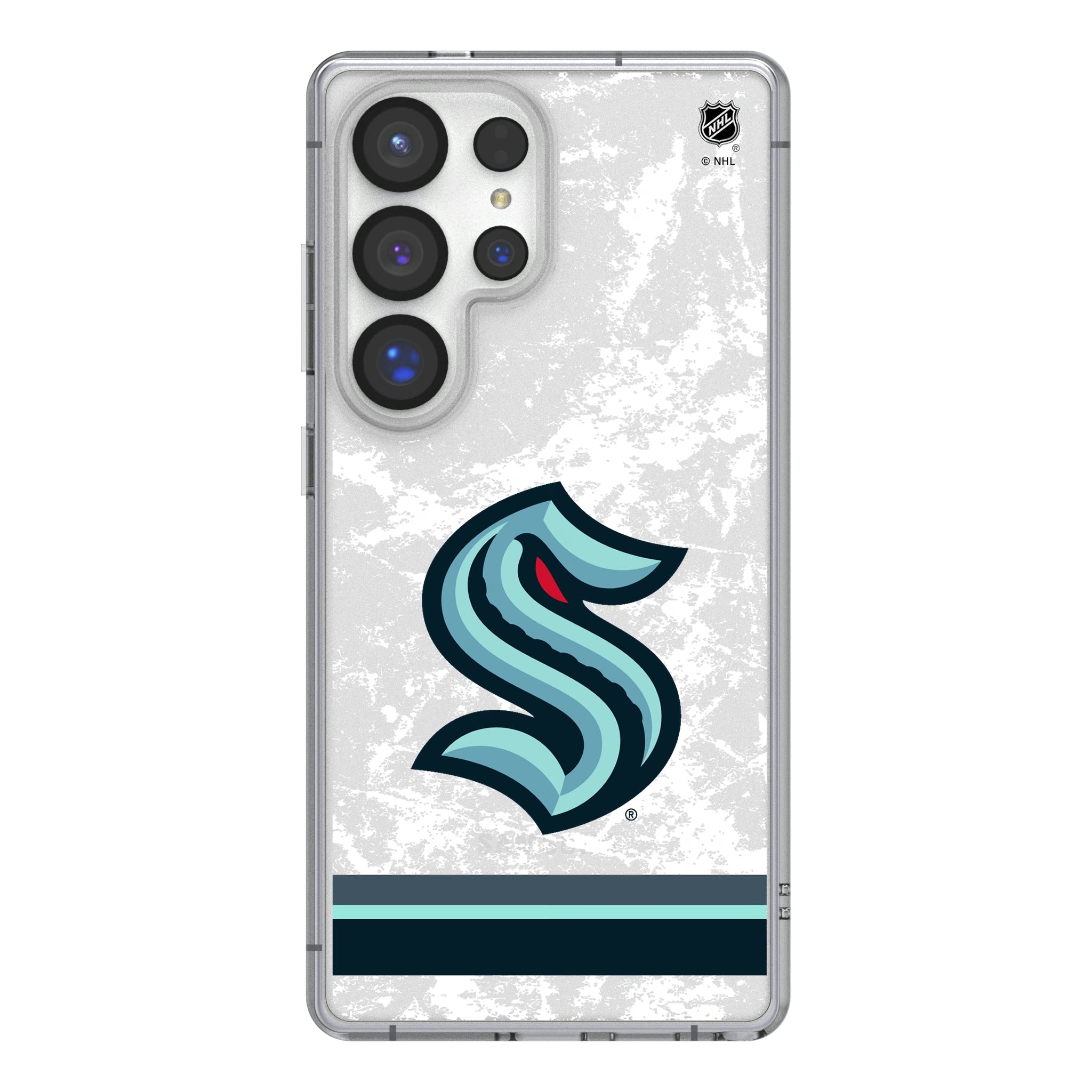 Seattle Kraken Ice Stripe Galaxy Clear Phone Case for Samsung Galaxy