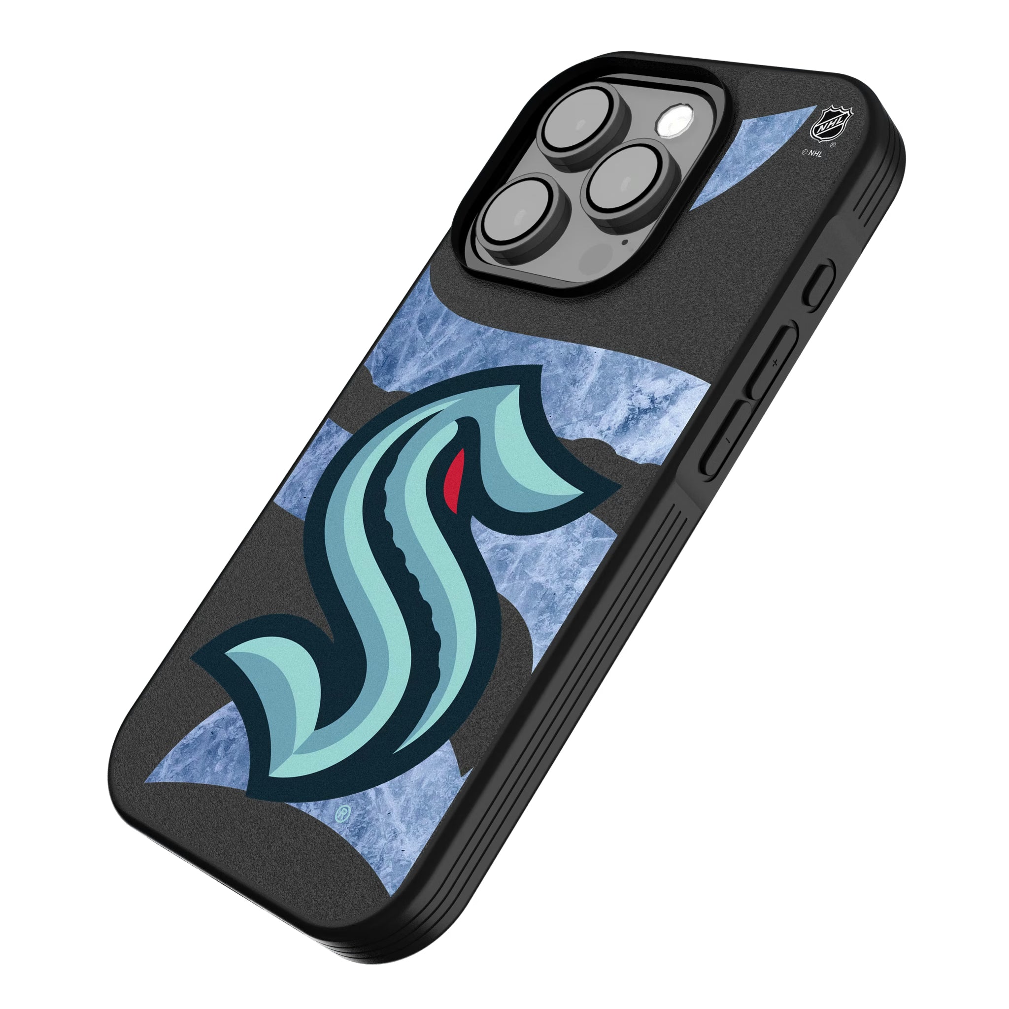 Seattle Kraken Ice Tilt iPhone Bump Phone Case for Apple iPhone - Isometric View