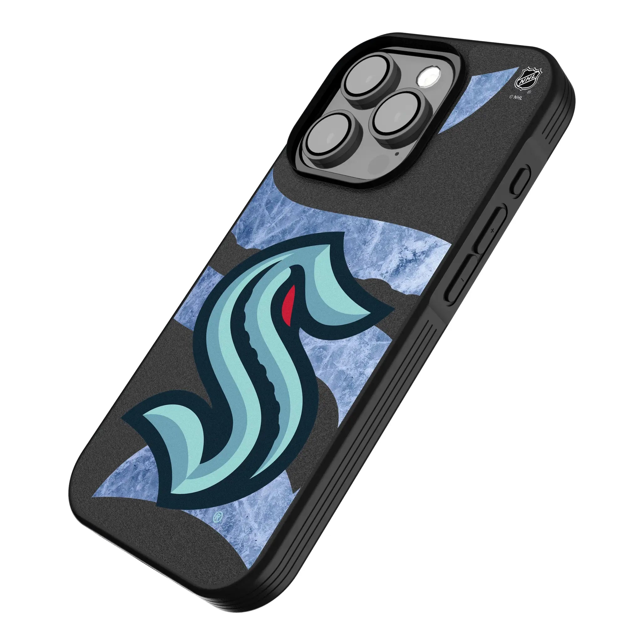 Seattle Kraken Ice Tilt iPhone Bump Phone Case for Apple iPhone - Isometric View