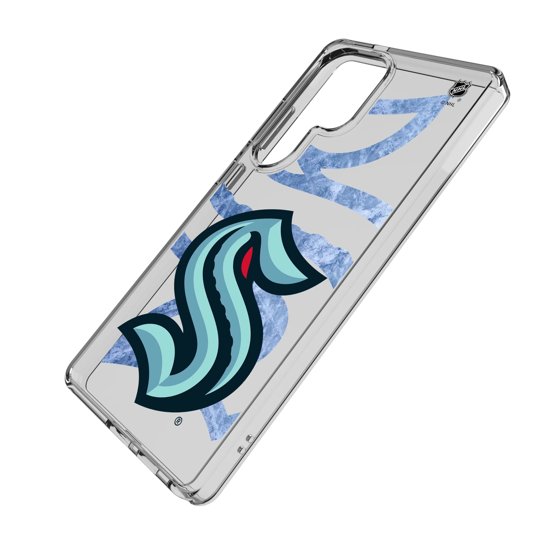 Seattle Kraken Ice Tilt Galaxy Clear Phone Case for Samsung Galaxy - Isometric View