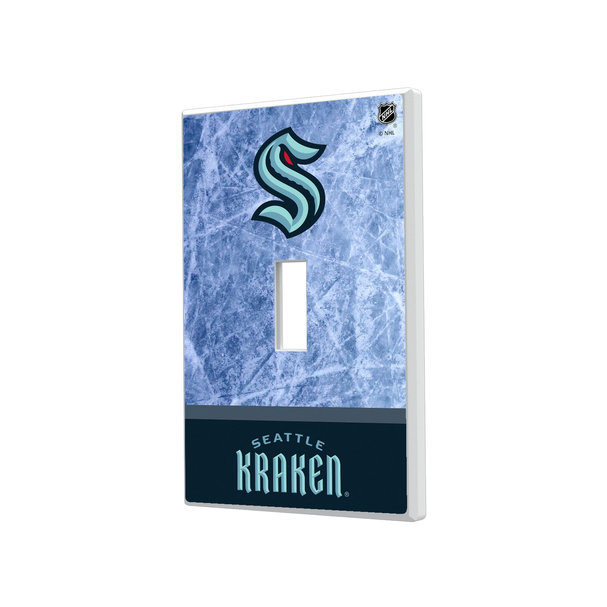 Seattle Kraken Ice Wordmark Hidden-Screw Light Switch Plate#Style_Single Toggle