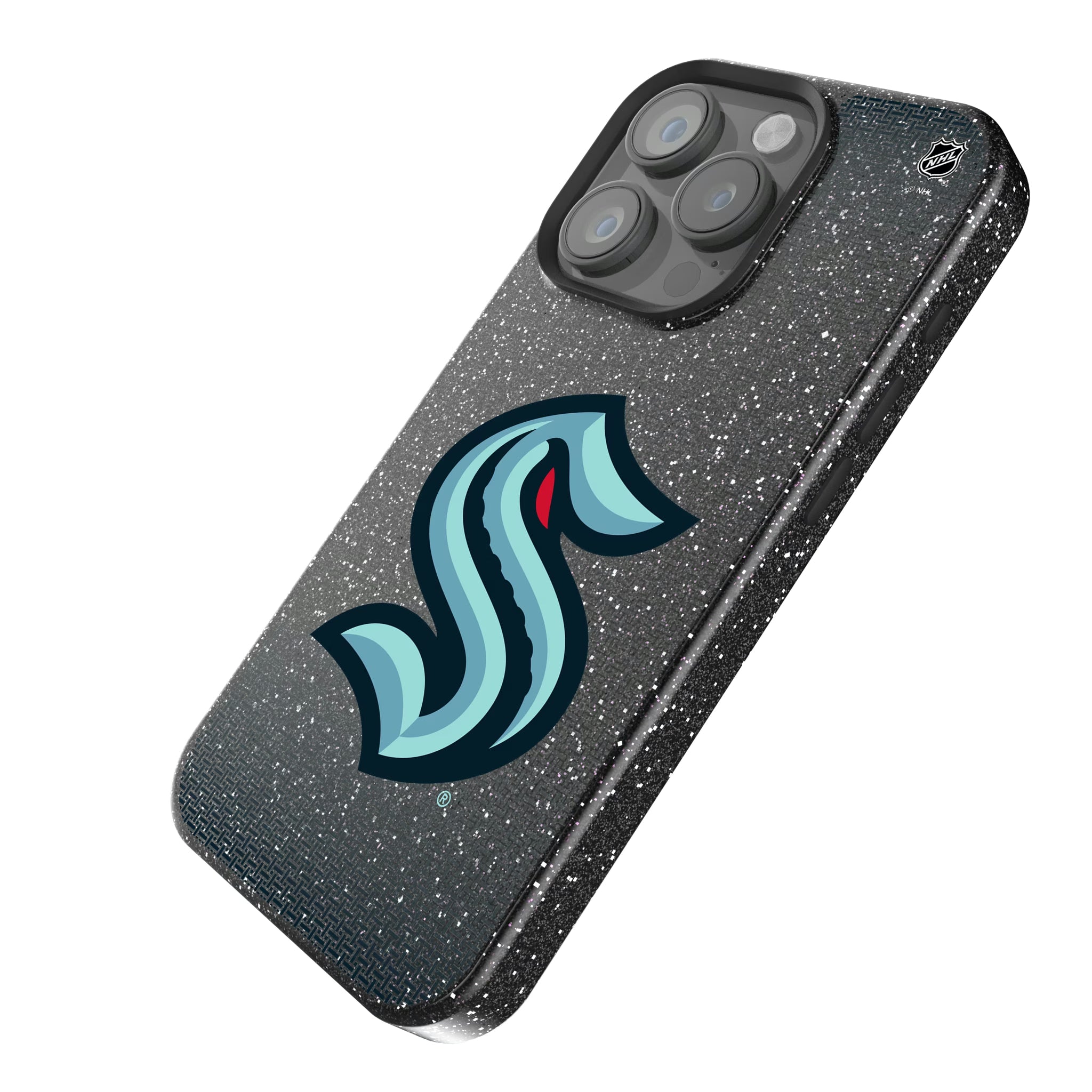 Seattle Kraken Linen iPhone Bling Phone Case for Apple iPhone - Isometric View