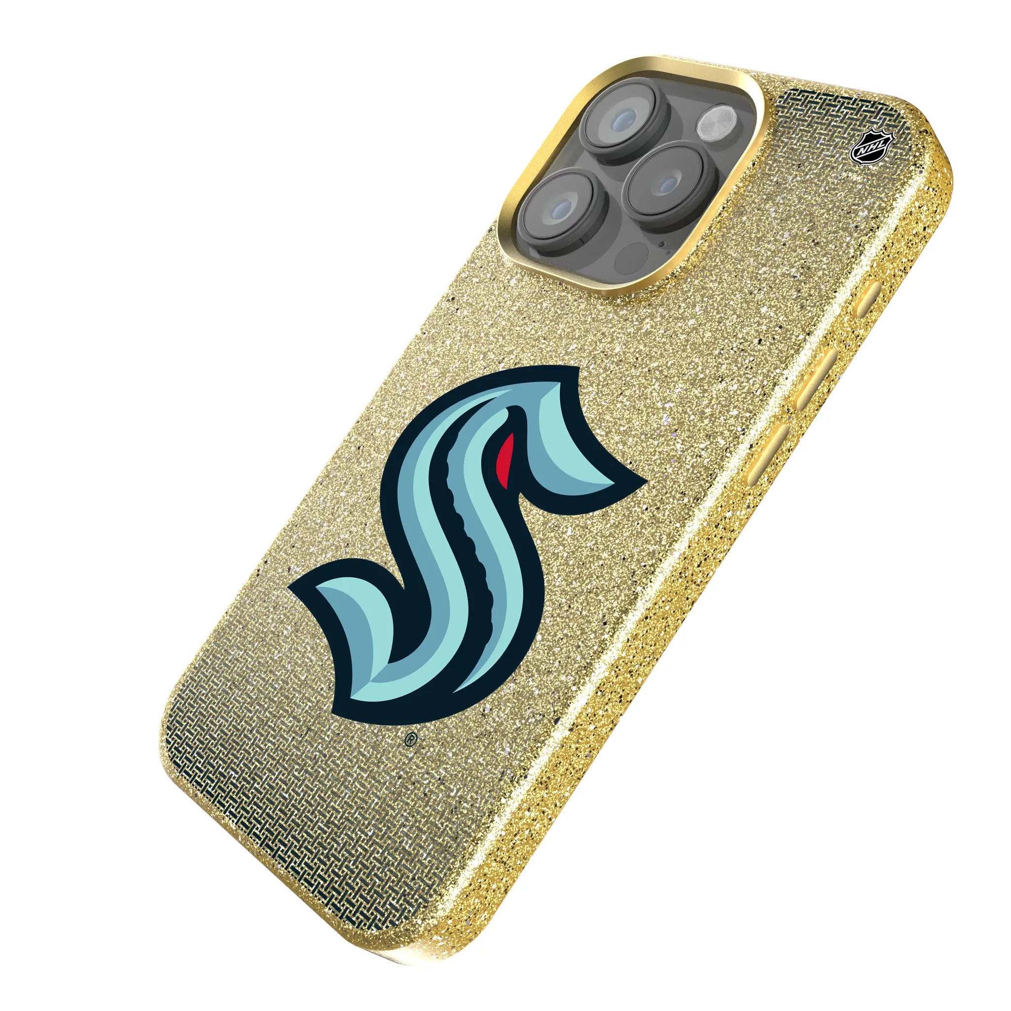 Seattle Kraken Linen iPhone Bling Phone Case for Apple iPhone - Isometric View