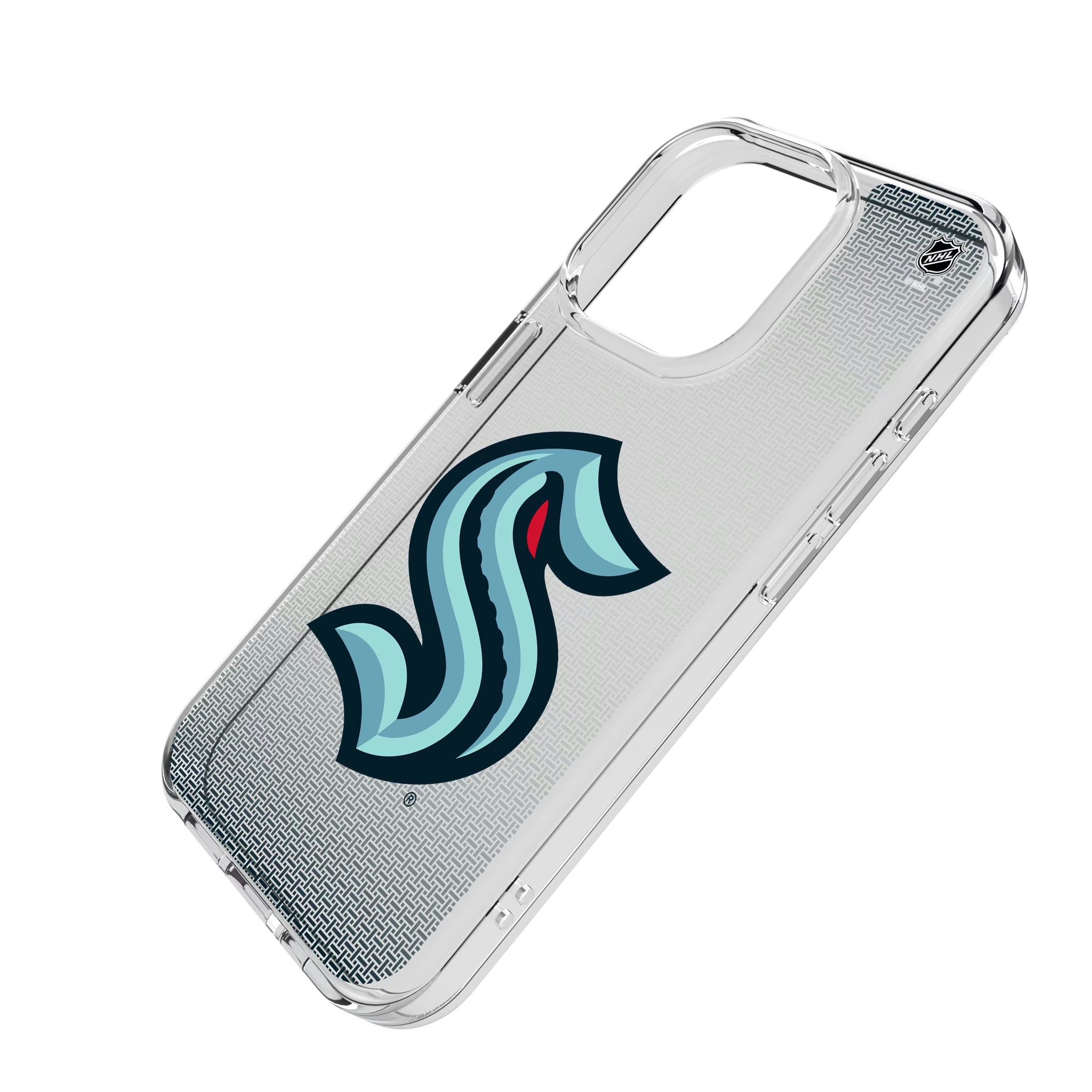 Seattle Kraken Linen iPhone Clear Phone Case for Apple iPhone - Isometric View