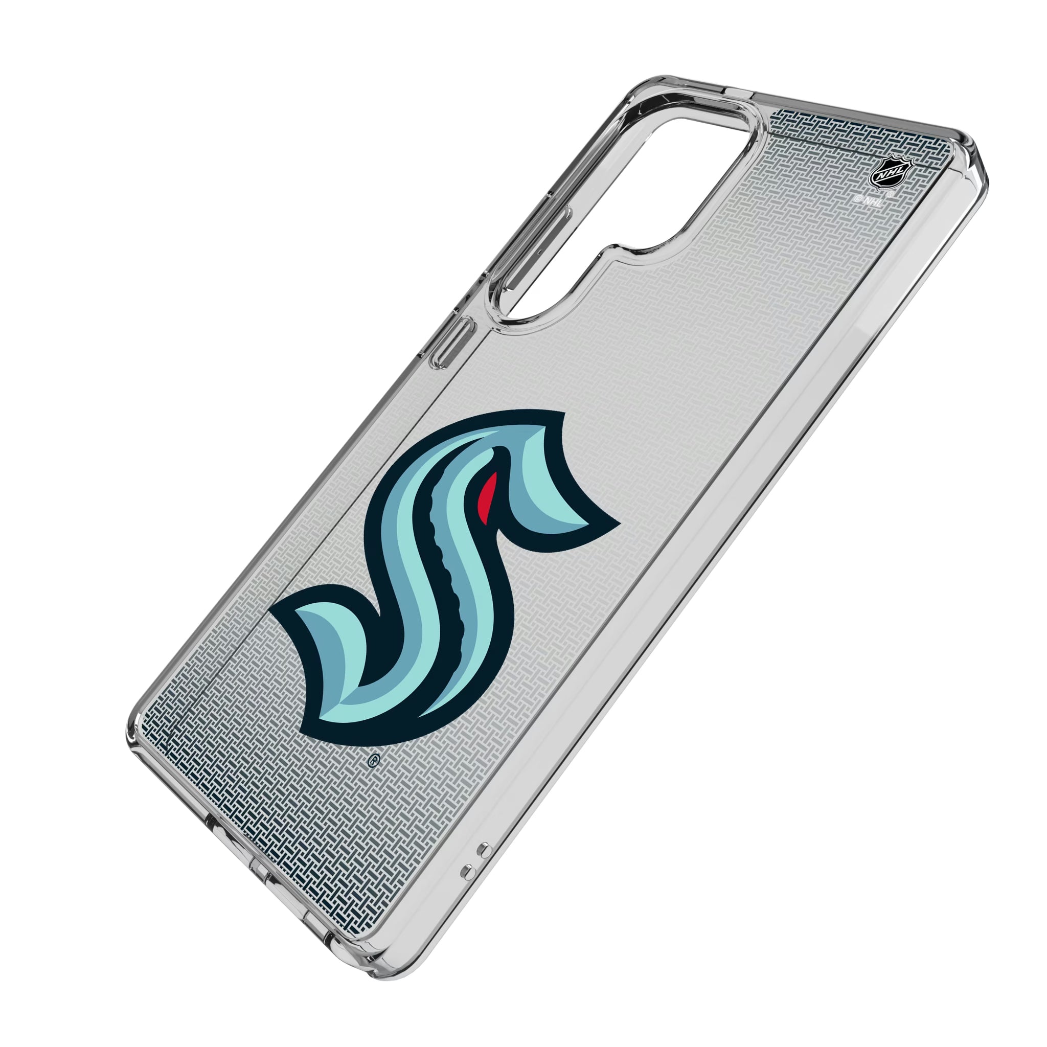 Seattle Kraken Linen Galaxy Clear Phone Case for Samsung Galaxy - Isometric View