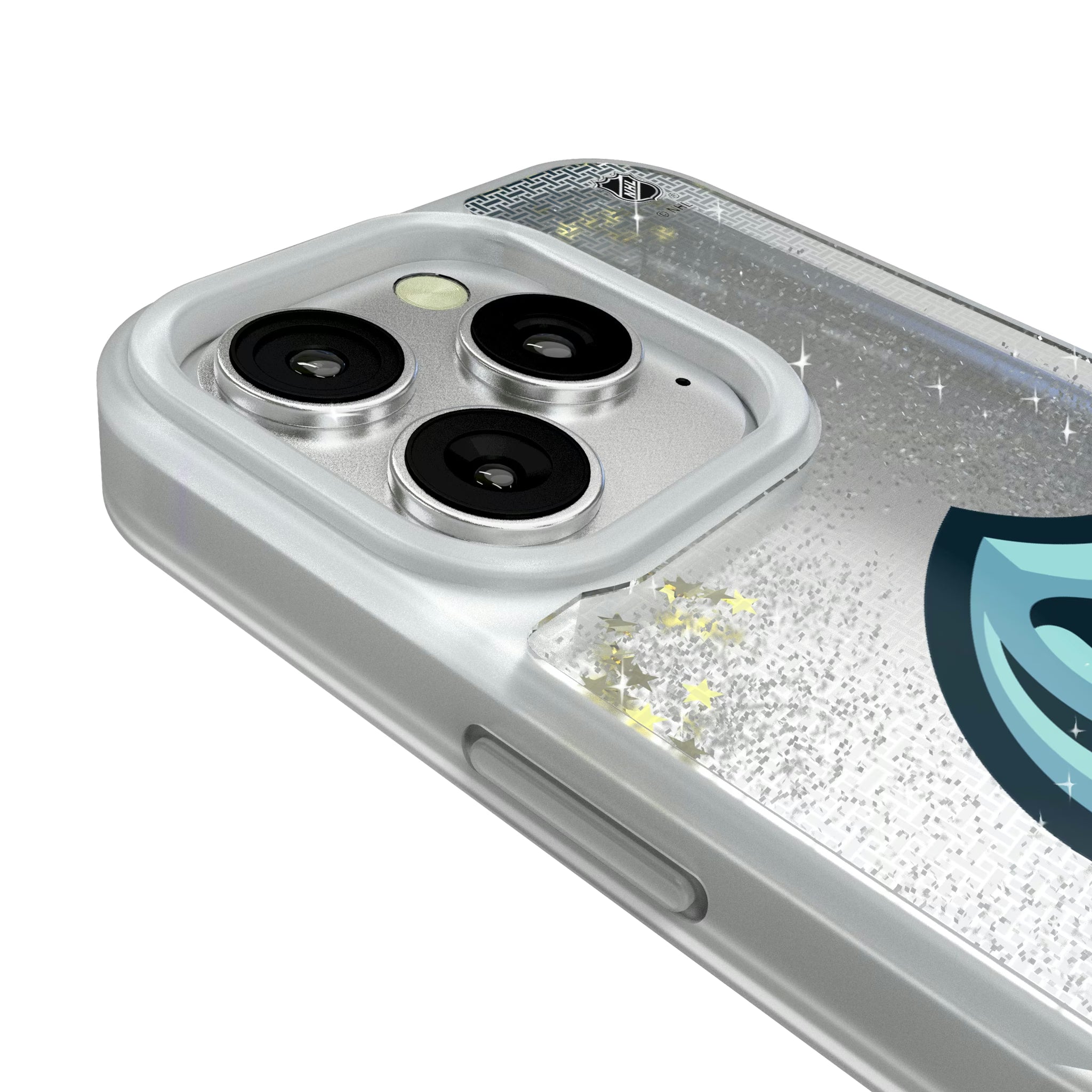 Seattle Kraken Linen iPhone Glitter Phone Case for Apple iPhone - Detail#Device_iPhone 16 Pro