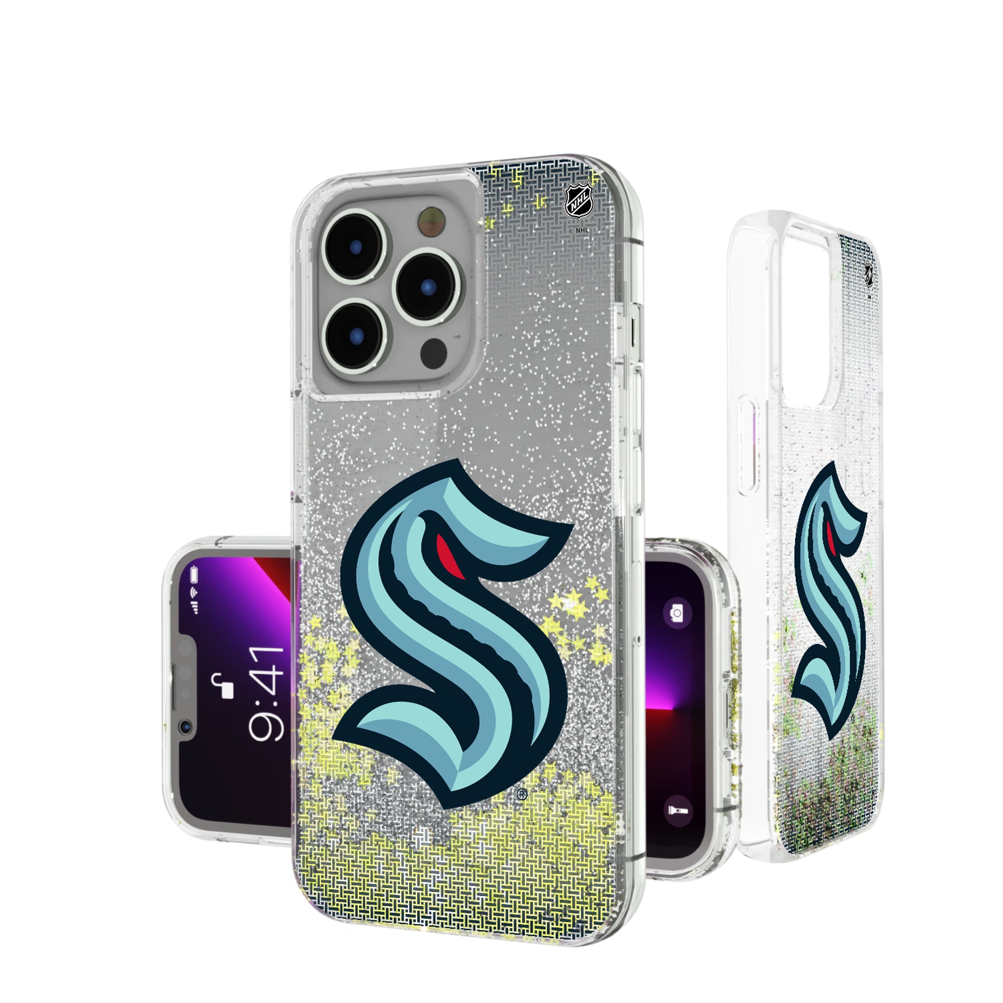 Seattle Kraken Linen iPhone Glitter Phone Case for Apple iPhone
